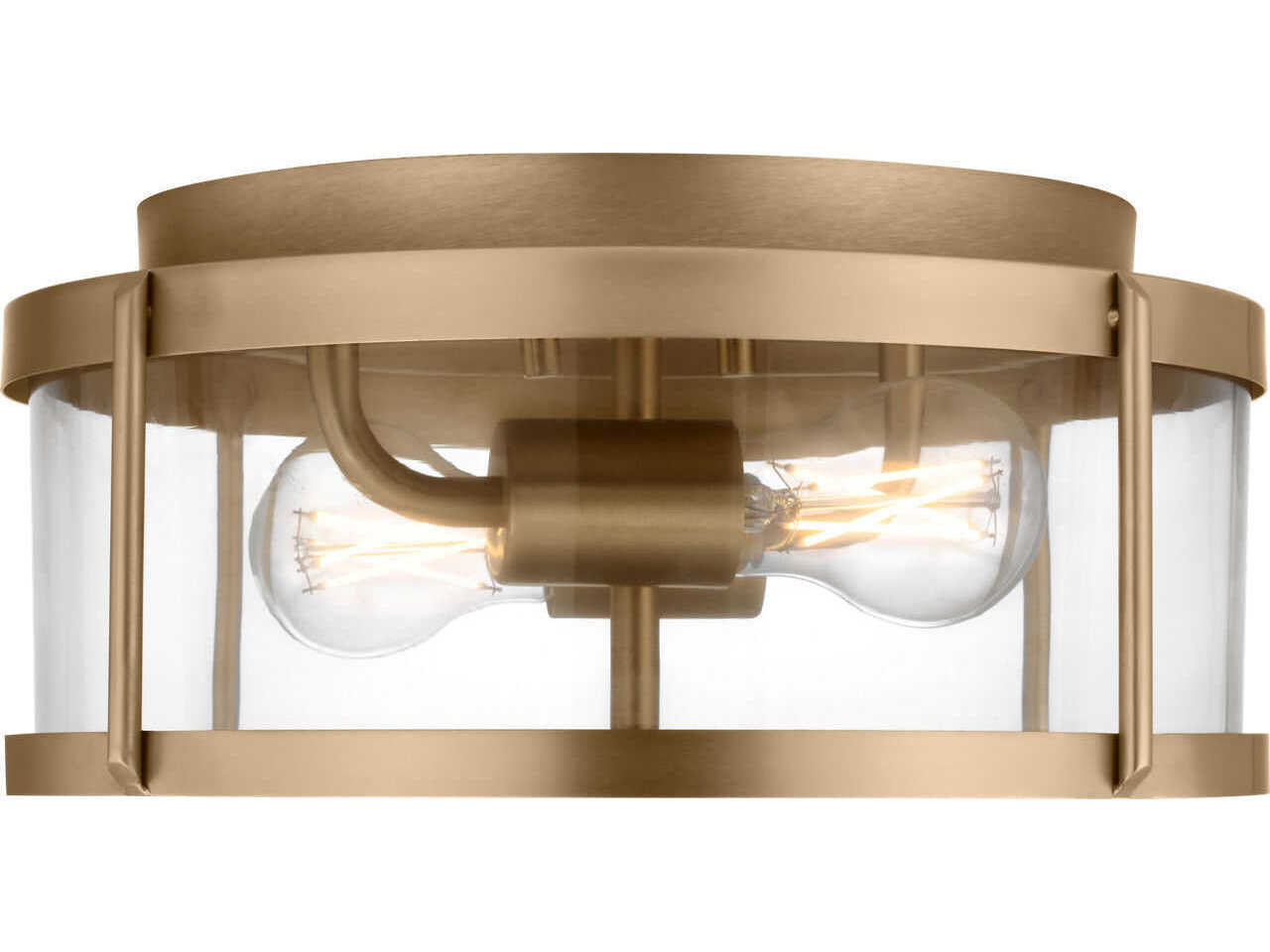 Generation Lighting Lumra 2-Light Satin Brass Round Flush Mount