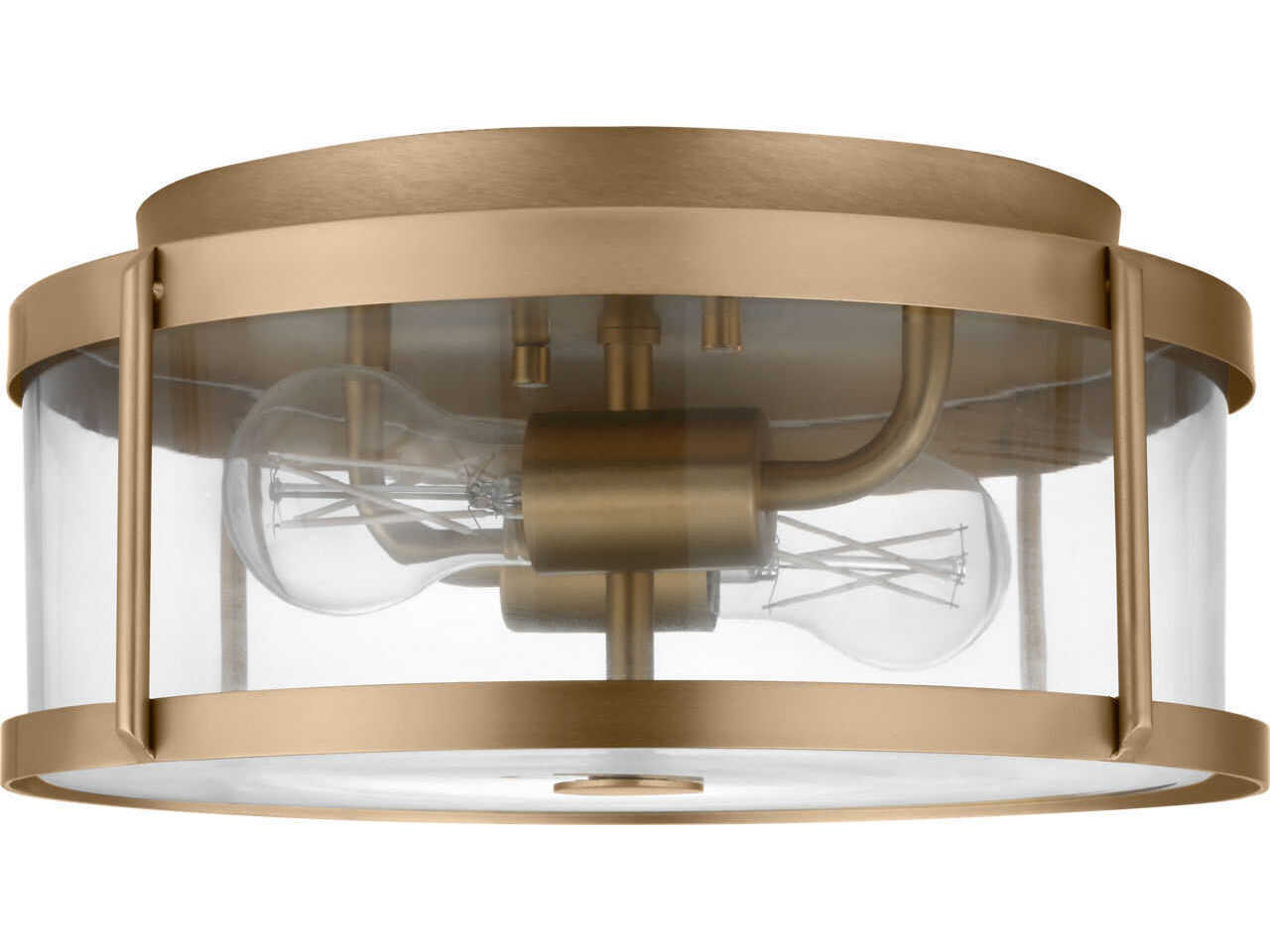 Generation Lighting Lumra 2-Light Satin Brass Round Flush Mount