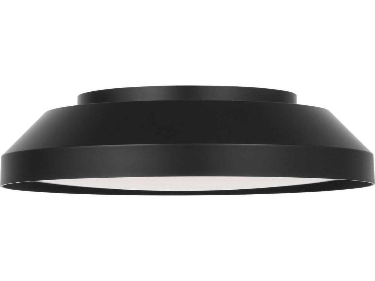 Generation Lighting Nevado Midnight Black Round Flush Mount