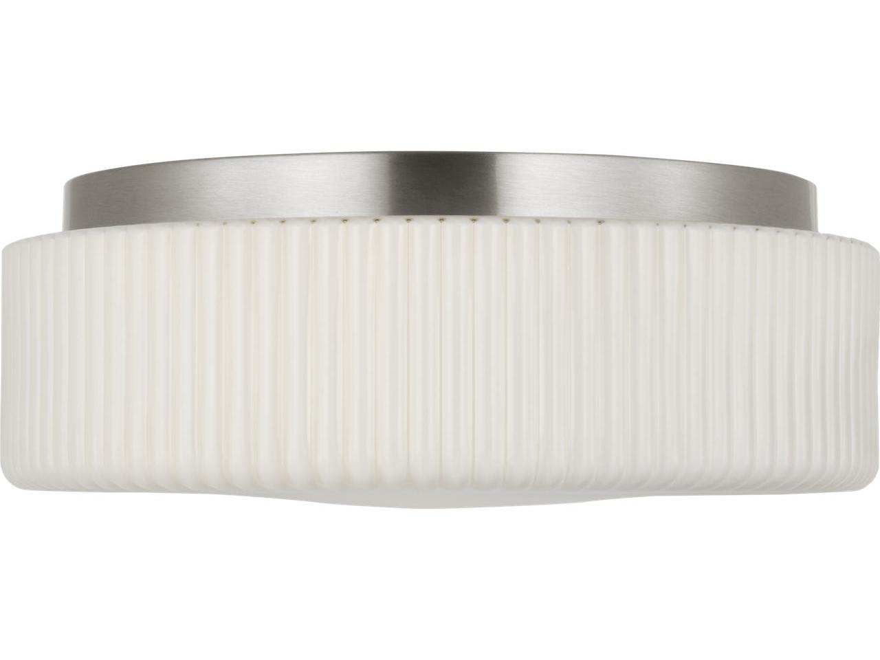 Generation Lighting Axira 2-Light Brushed Nickel White Round Flush Mount