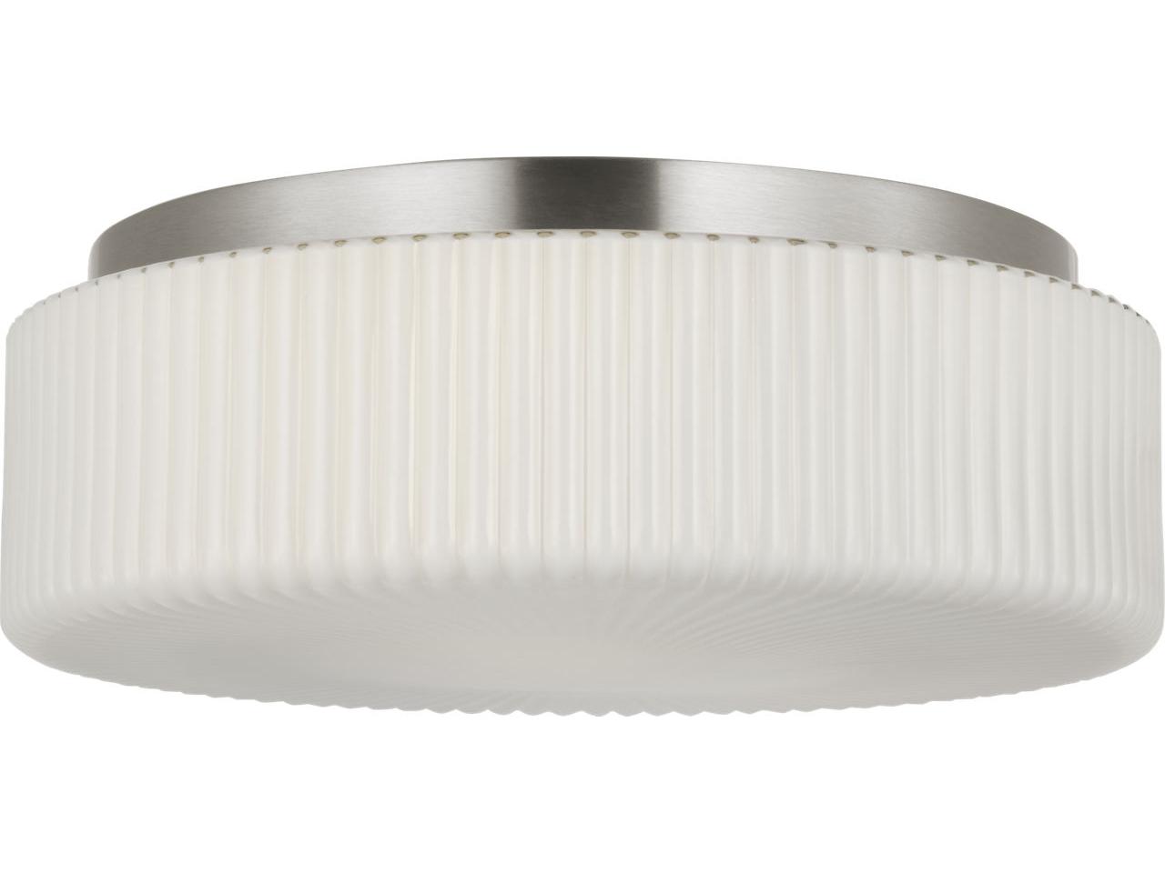 Generation Lighting Axira 2-Light Brushed Nickel White Round Flush Mount