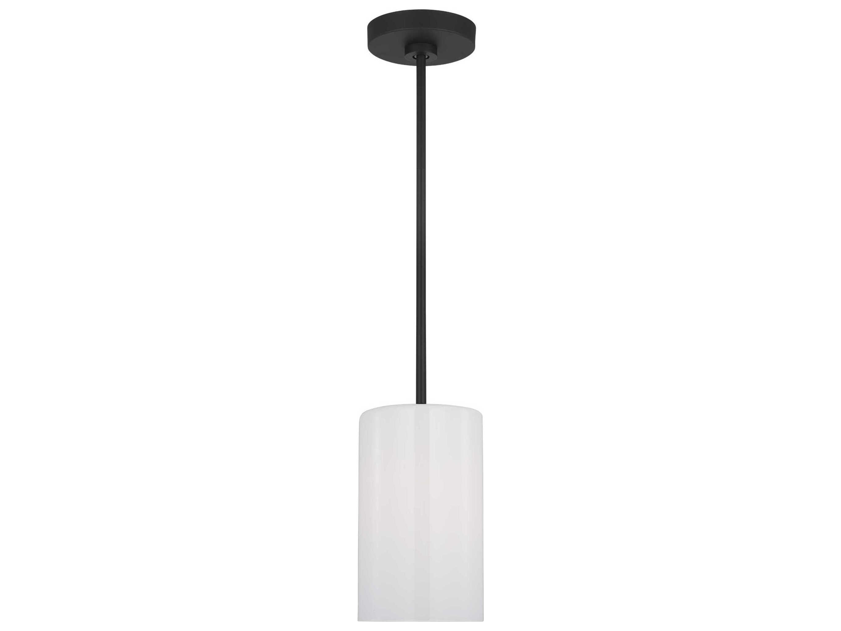 Generation Lighting Rhett 1-Light Midnight Black Cylinder Mini Pendant