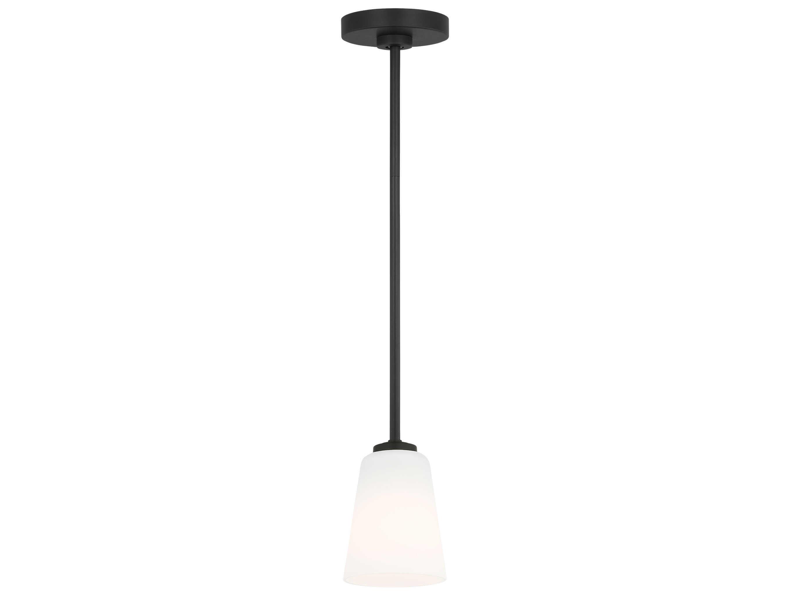 Generation Lighting Miles 1-Light Midnight Black Bell Mini Pendant