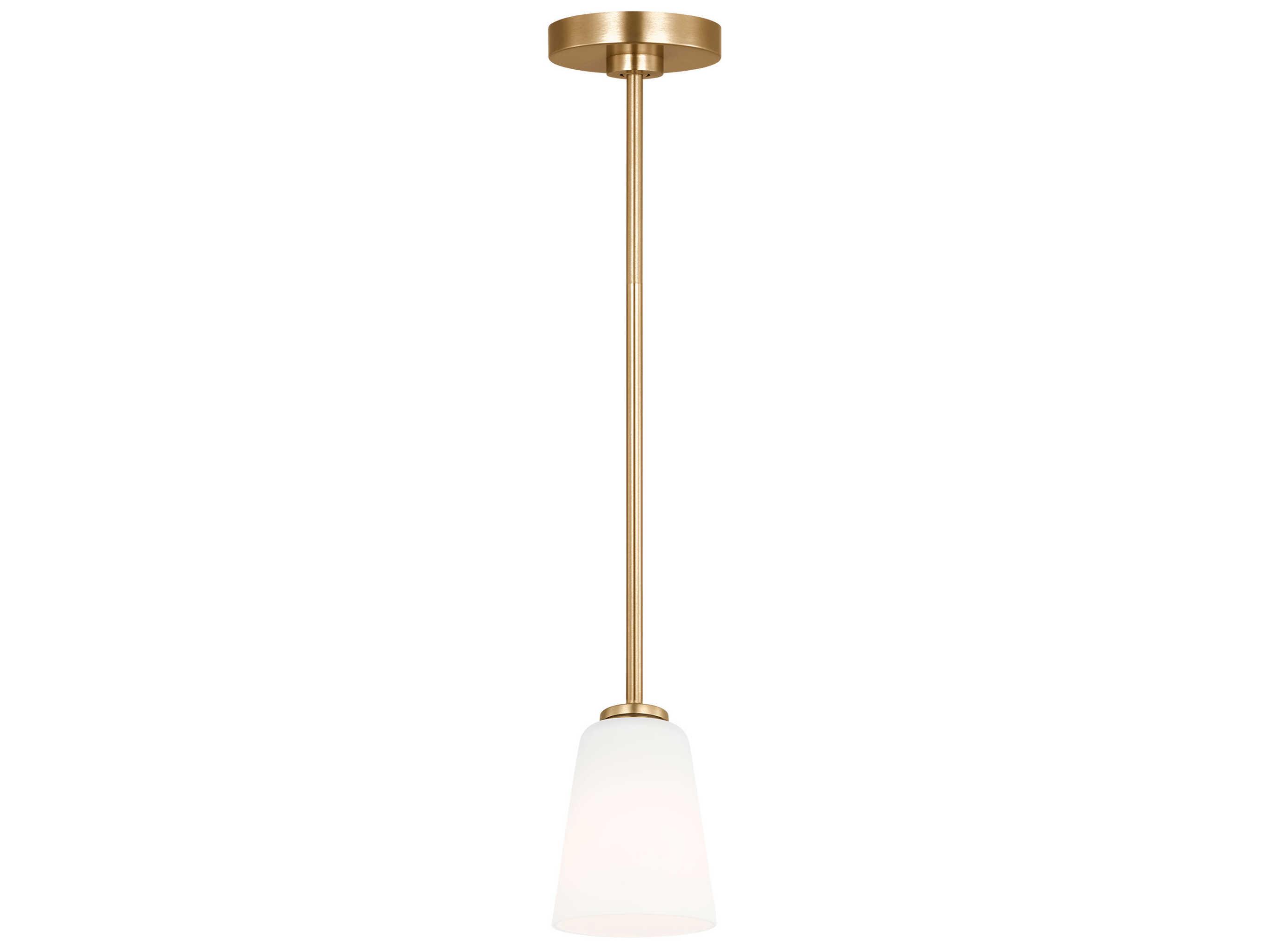 Generation Lighting Miles 1-Light Satin Brass Bell Mini Pendant