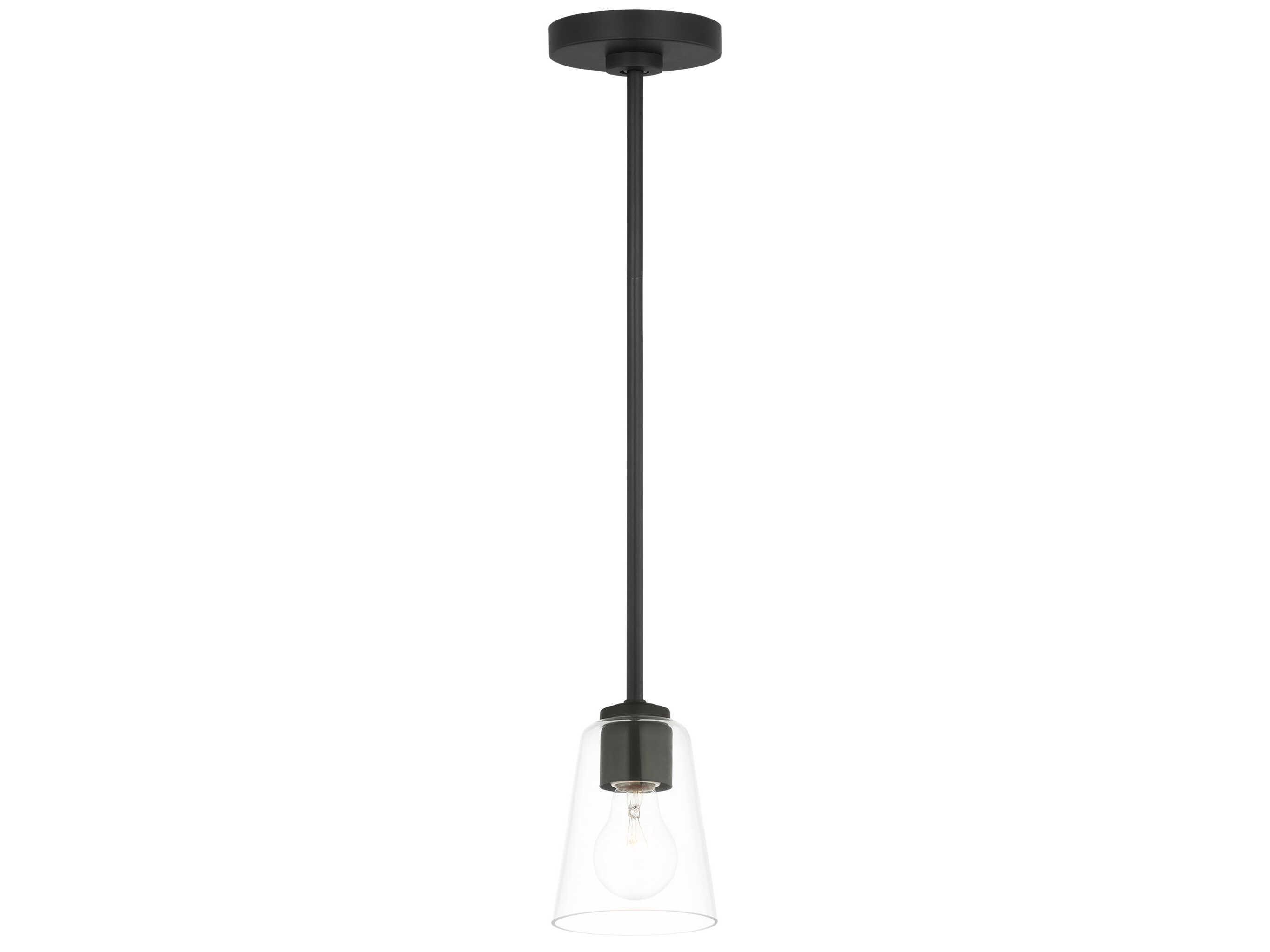 Generation Lighting Miles 1-Light Midnight Black Bell Mini Pendant