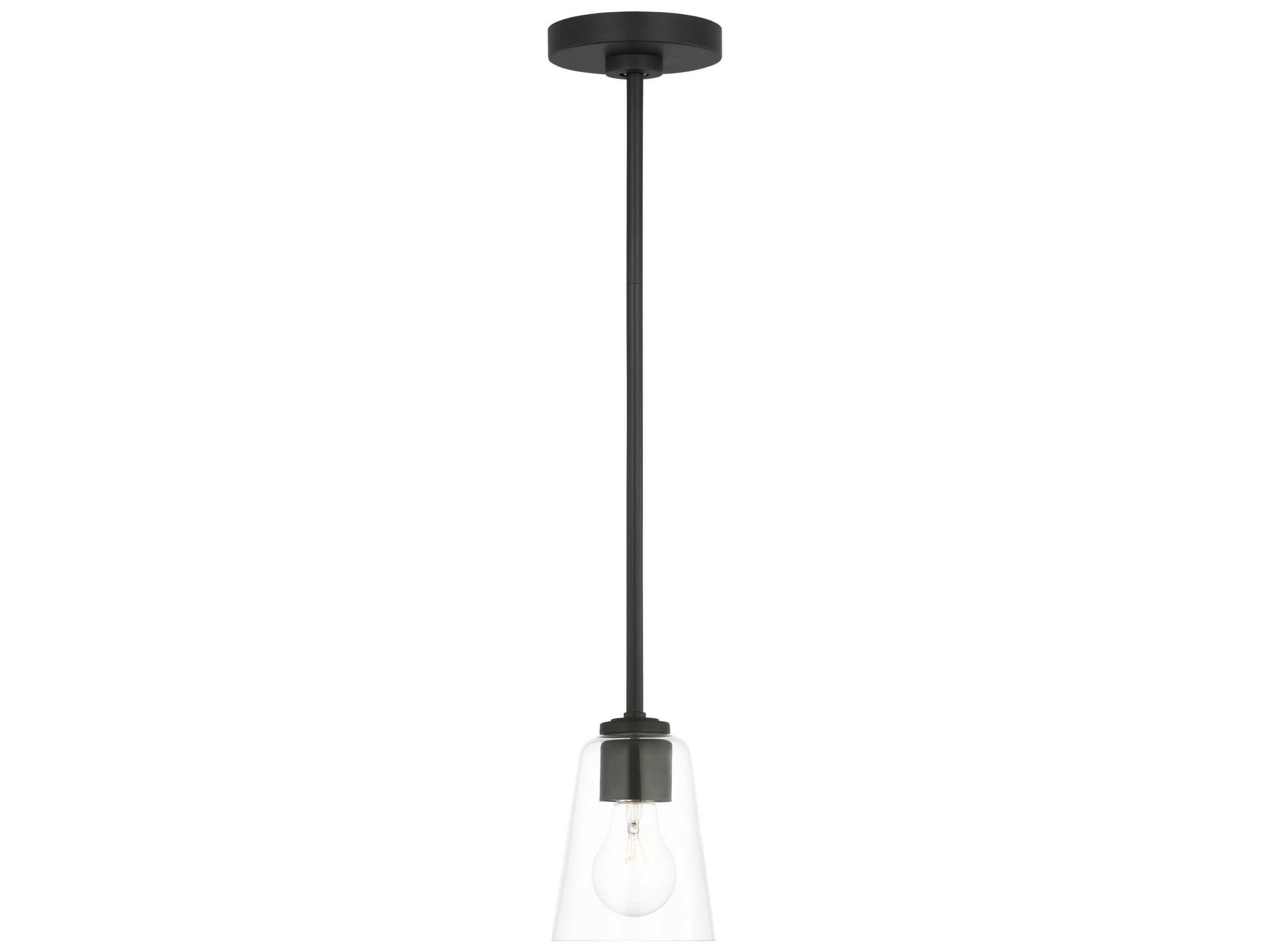 Generation Lighting Miles 1-Light Midnight Black Bell Mini Pendant
