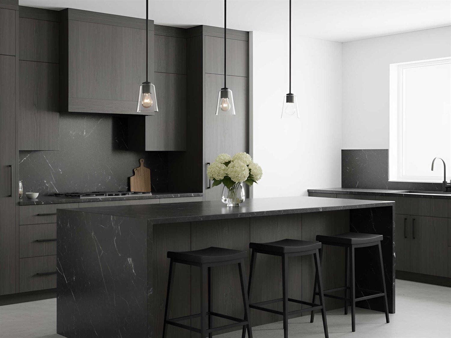 Generation Lighting Miles 1-Light Midnight Black Bell Mini Pendant