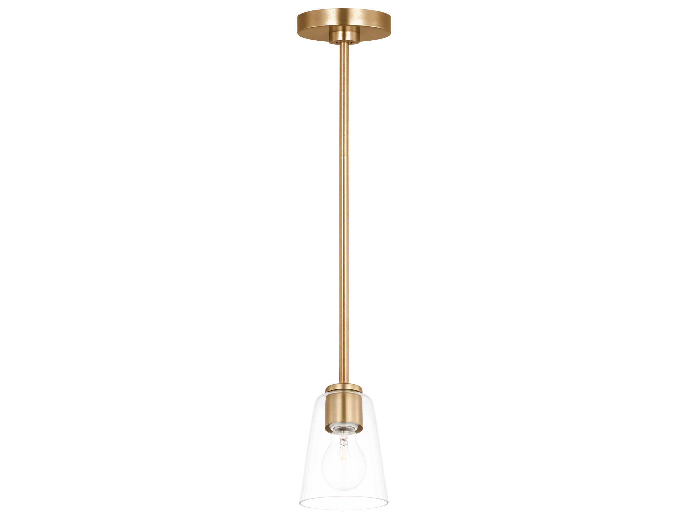 Generation Lighting Miles 1-Light Satin Brass Bell Mini Pendant