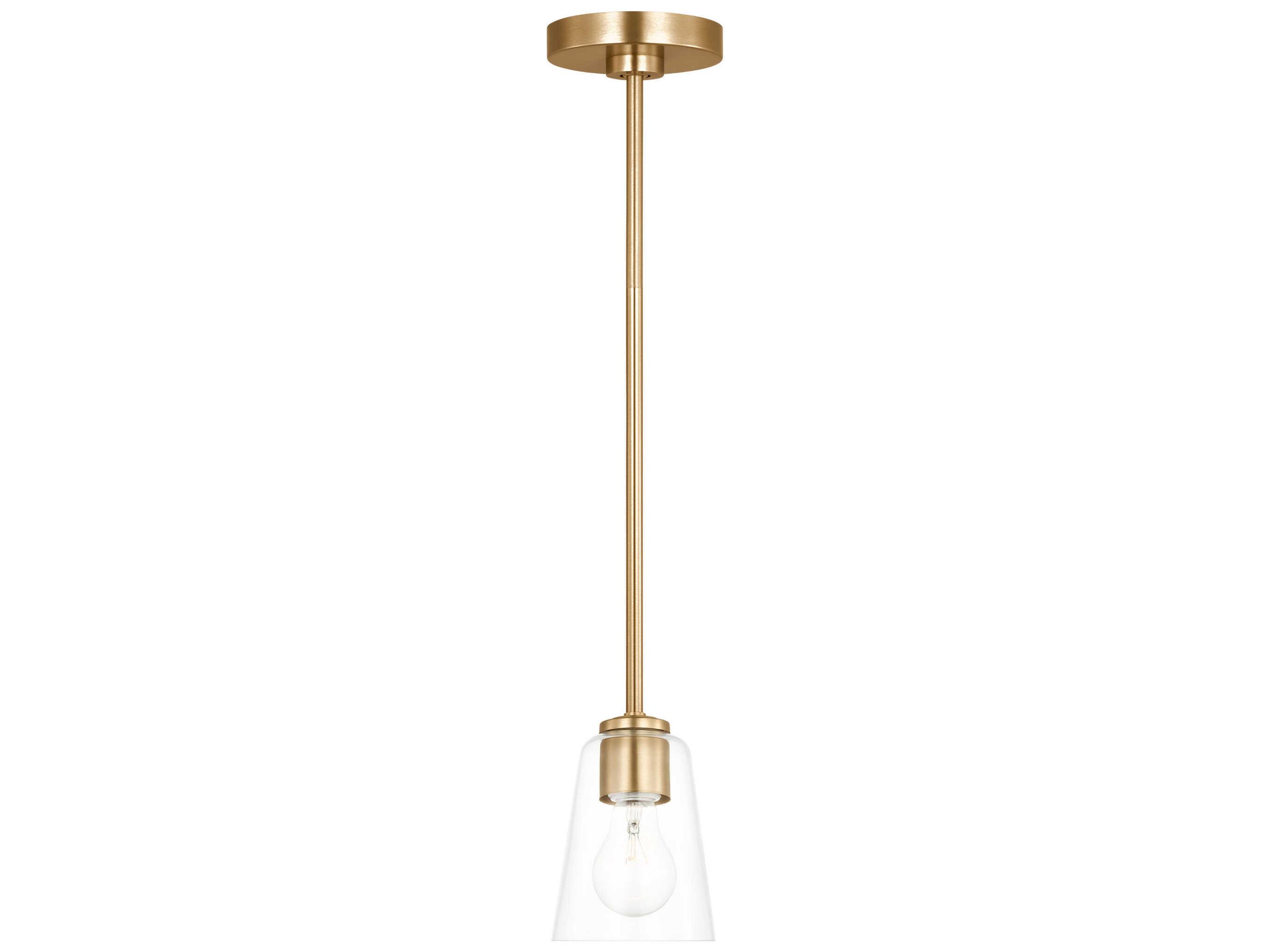 Generation Lighting Miles 1-Light Satin Brass Bell Mini Pendant