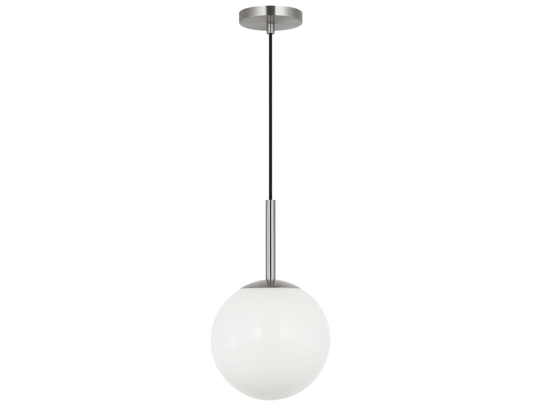 Generation Lighting Nube 1-Light Brushed Nickel White Globe Mini Pendant