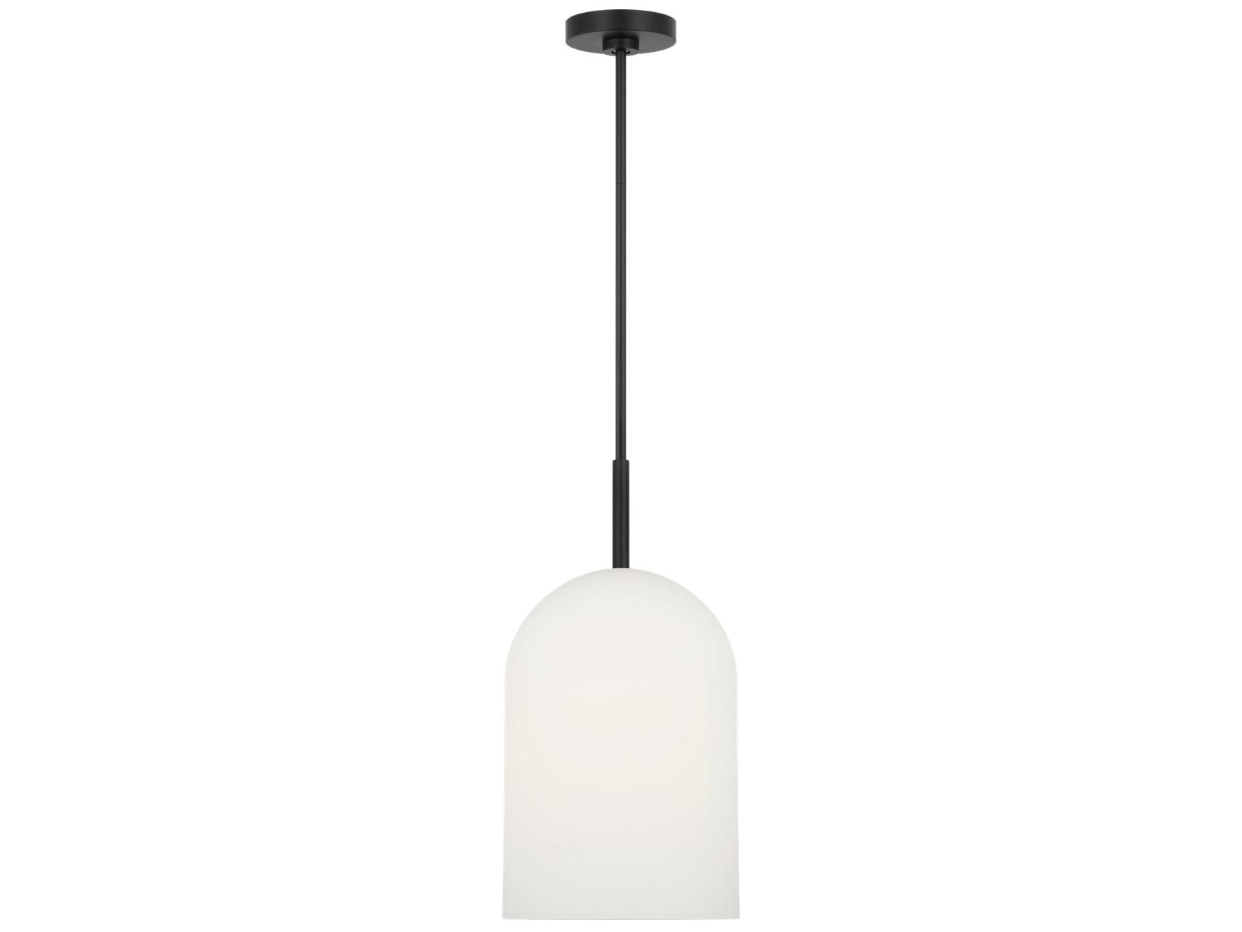 Generation Lighting Neblina 1-Light Midnight Black White Mini Pendant