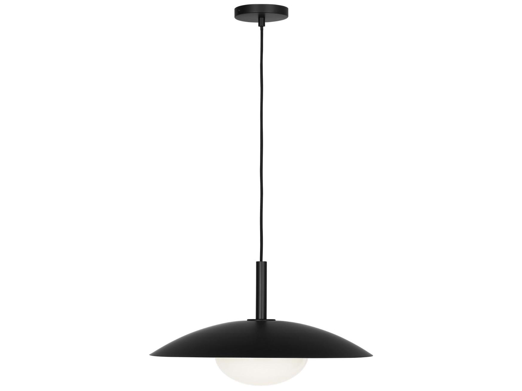 Generation Lighting Mont 1-Light Midnight Black Dome Pendant