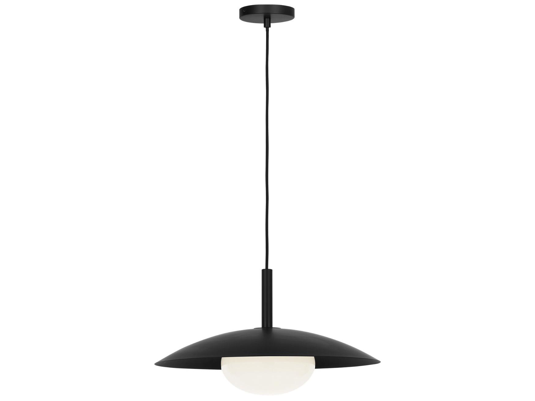 Generation Lighting Mont 1-Light Midnight Black Dome Pendant