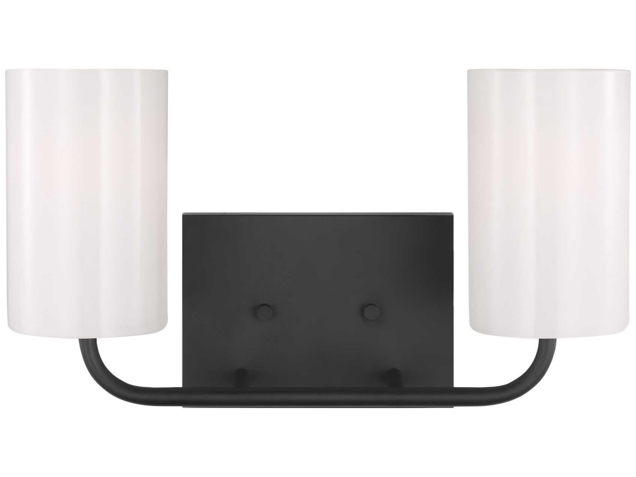 Generation Lighting Rhett 2-Light Midnight Black Vanity Light