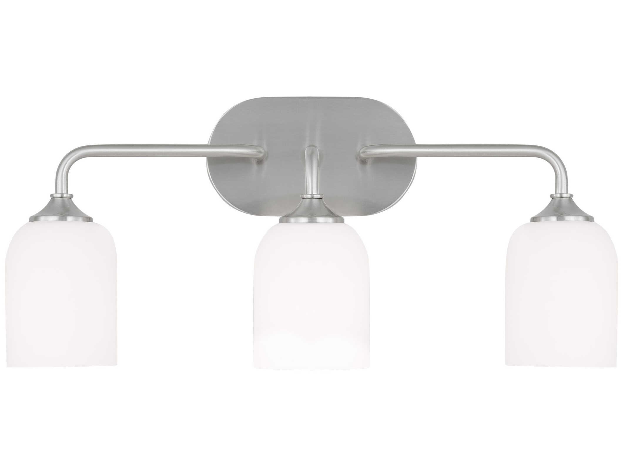 Generation Lighting Emile 3-Light Brushed Steel Vanity Light