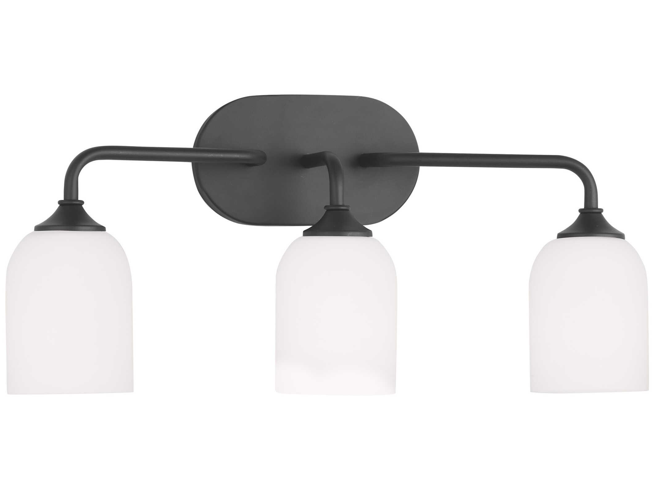 Generation Lighting Emile 3-Light Midnight Black Vanity Light