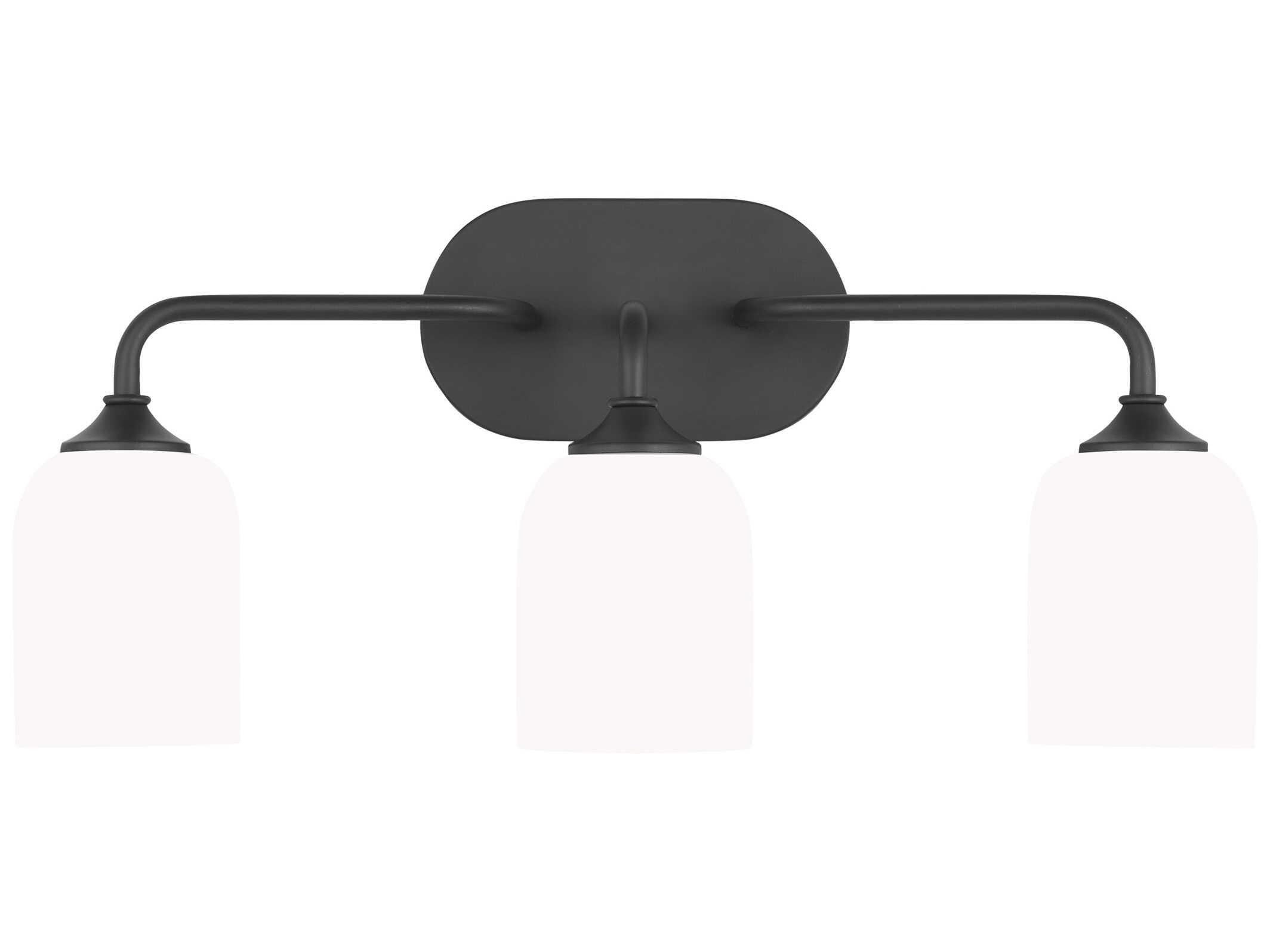 Generation Lighting Emile 3-Light Midnight Black Vanity Light