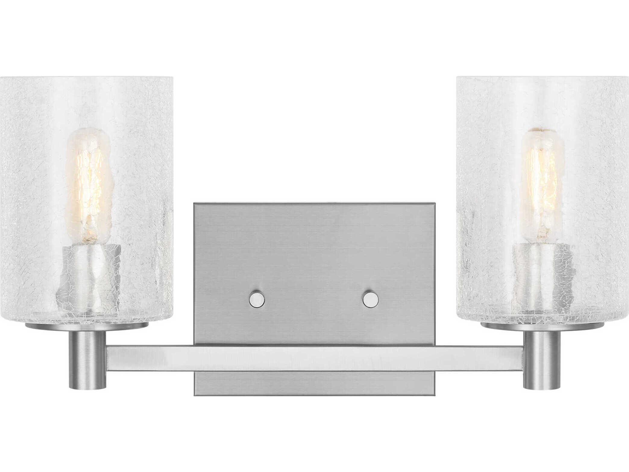 Generation Lighting Parker 2-Light Brushed Steel Vanity Light