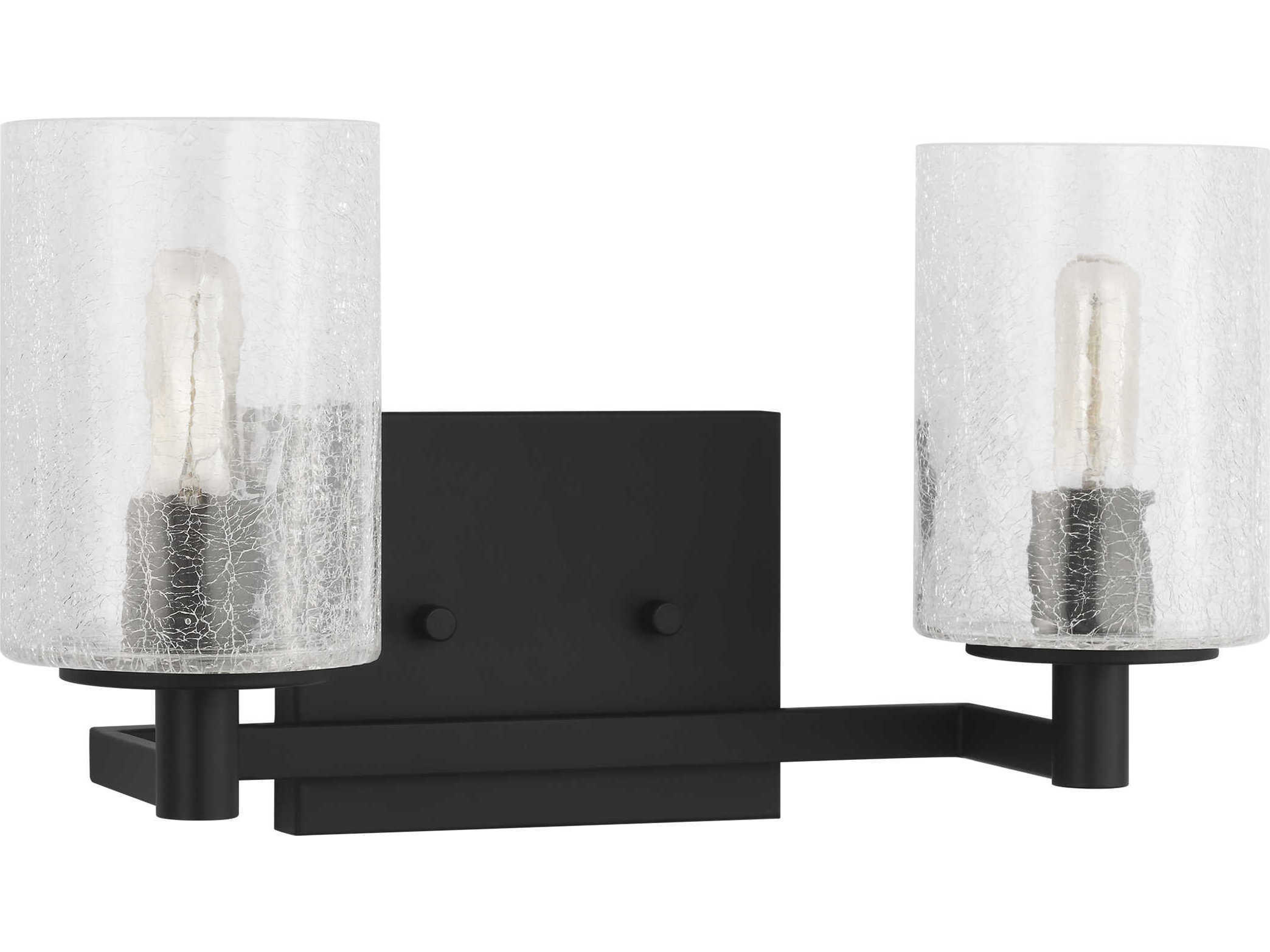 Generation Lighting Parker 2-Light Midnight Black Vanity Light