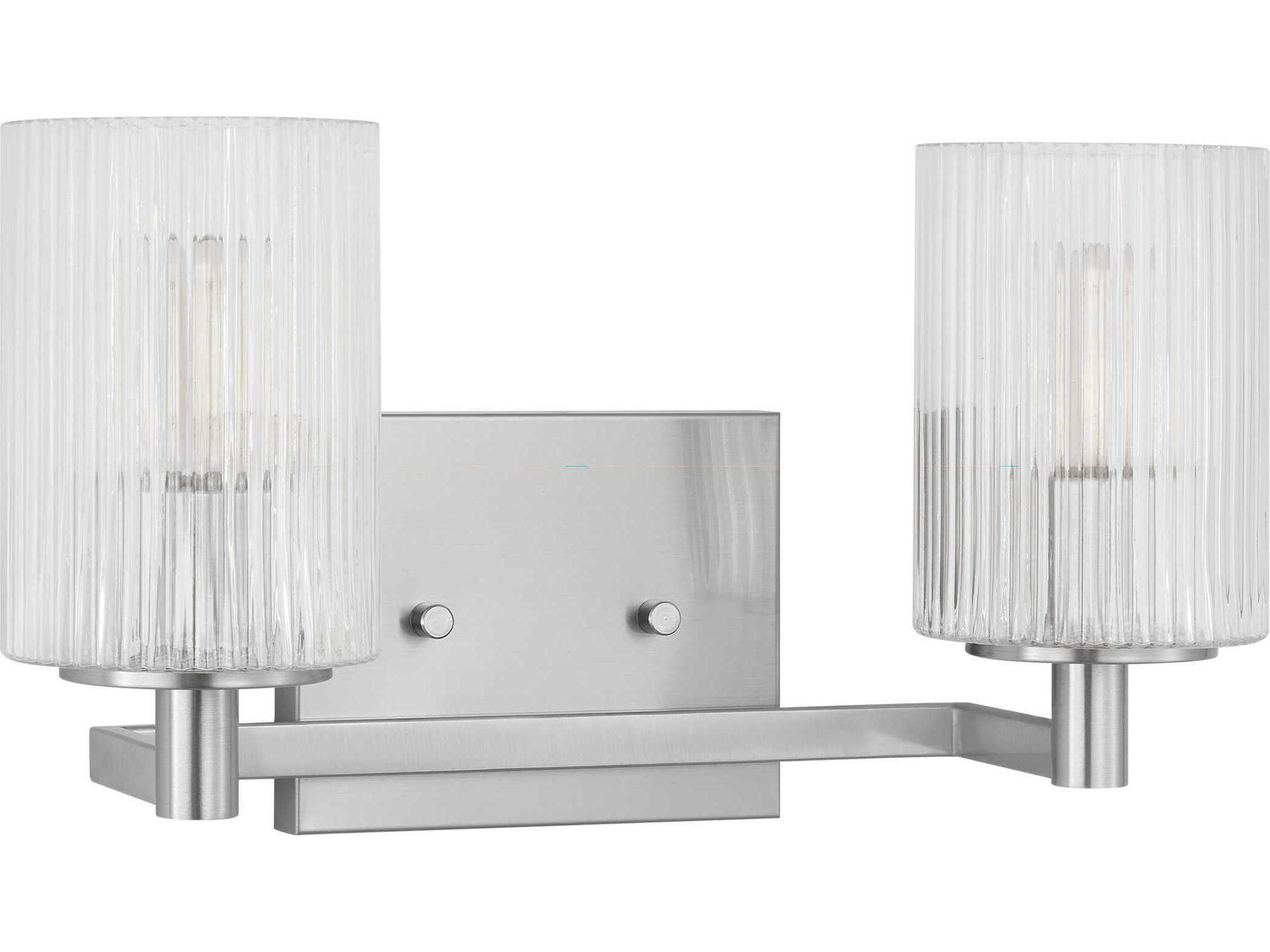 Generation Lighting Lando 2-Light Brushed Steel Vanity Light