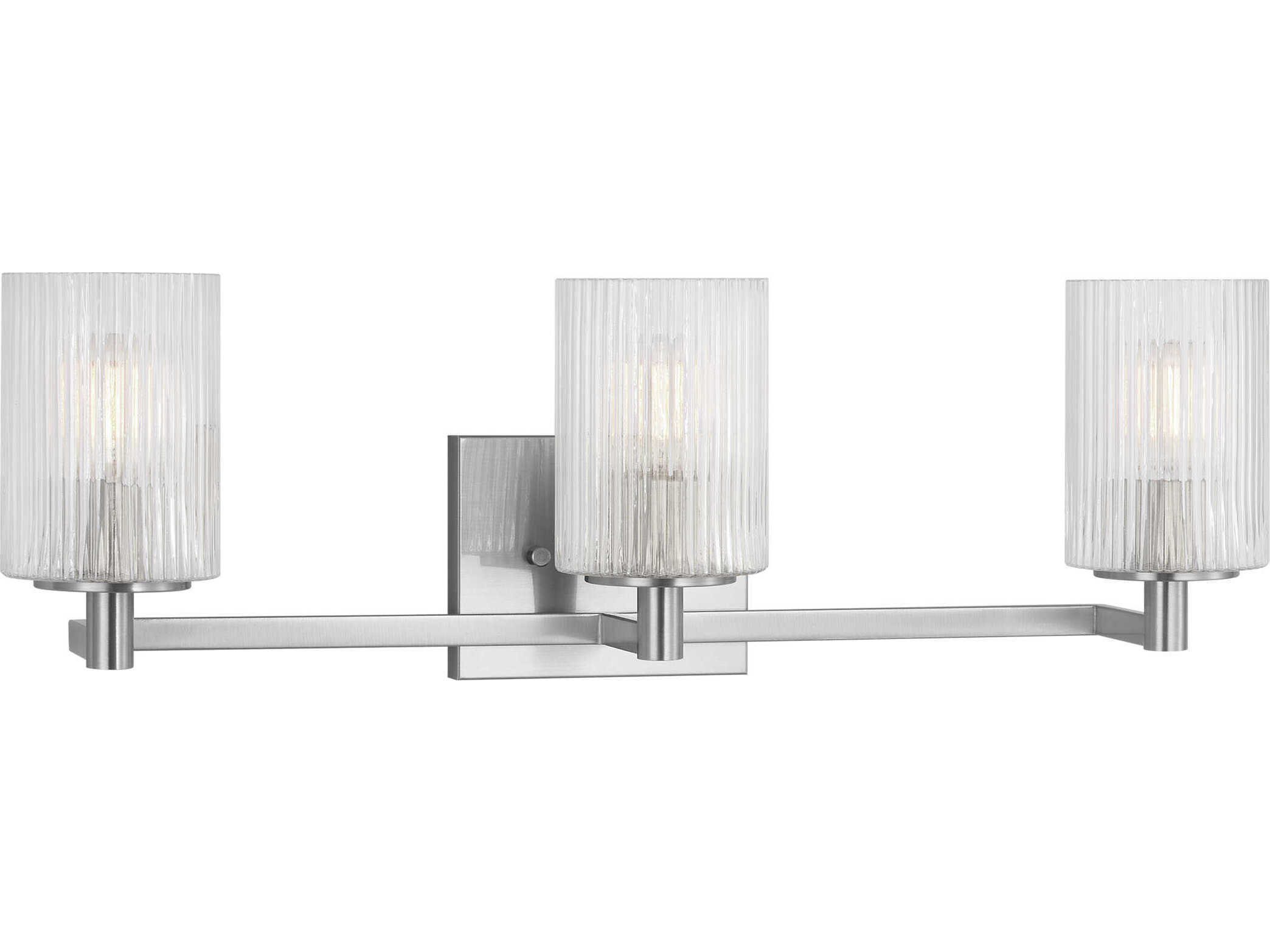 Generation Lighting Lando 3-Light Brushed Steel Vanity Light