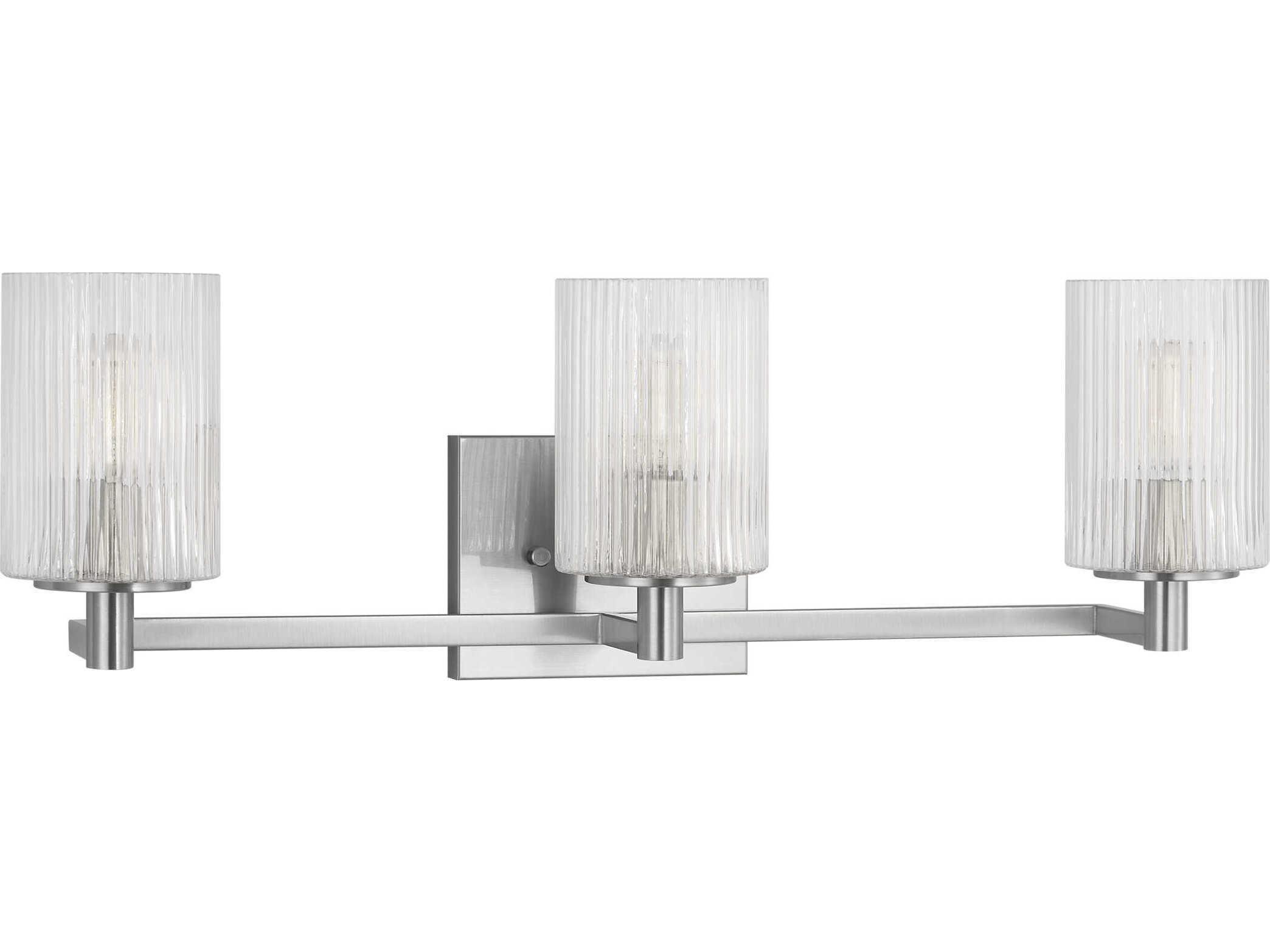 Generation Lighting Lando 3-Light Brushed Steel Vanity Light