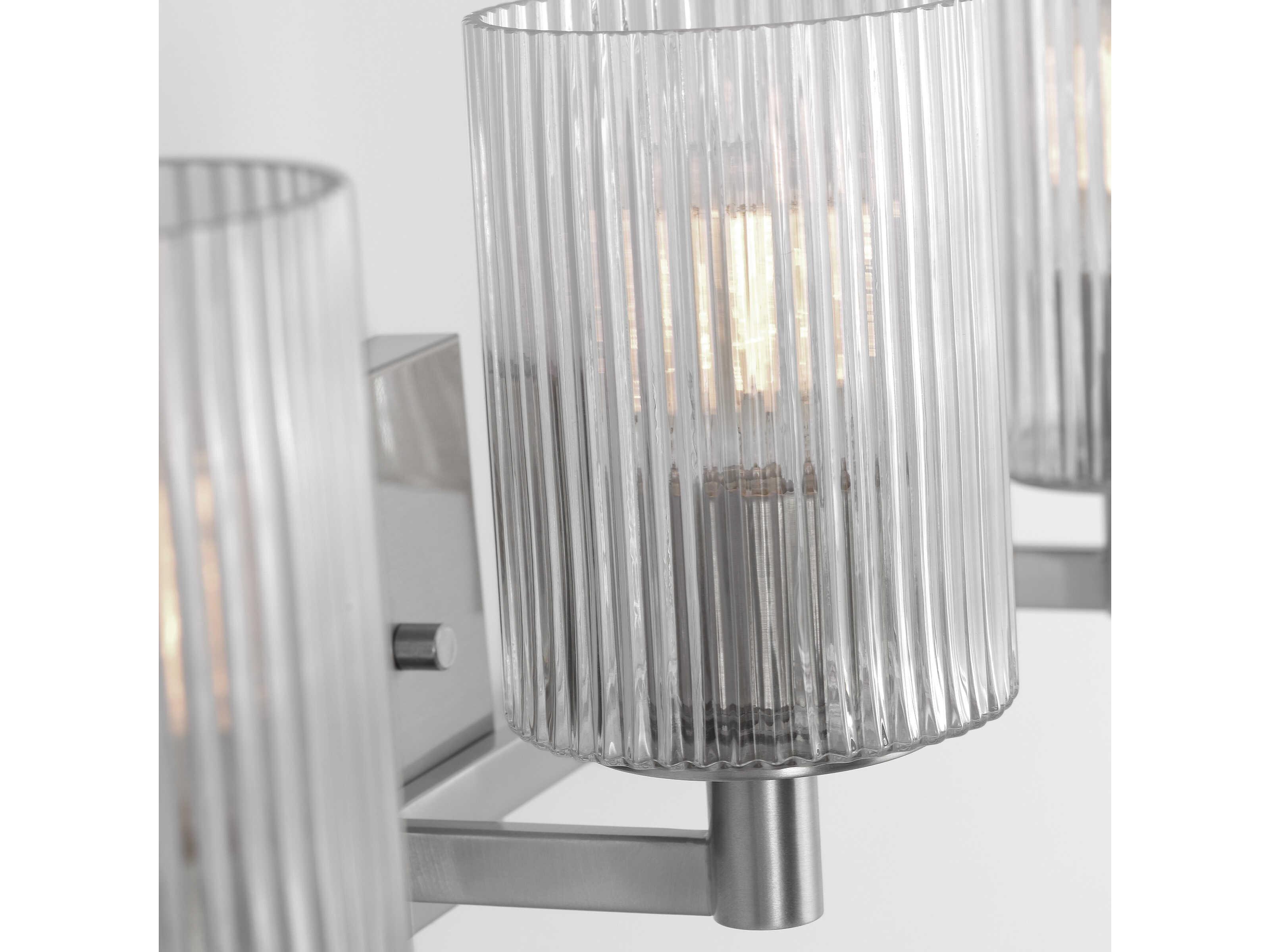 Generation Lighting Lando 3-Light Brushed Steel Vanity Light