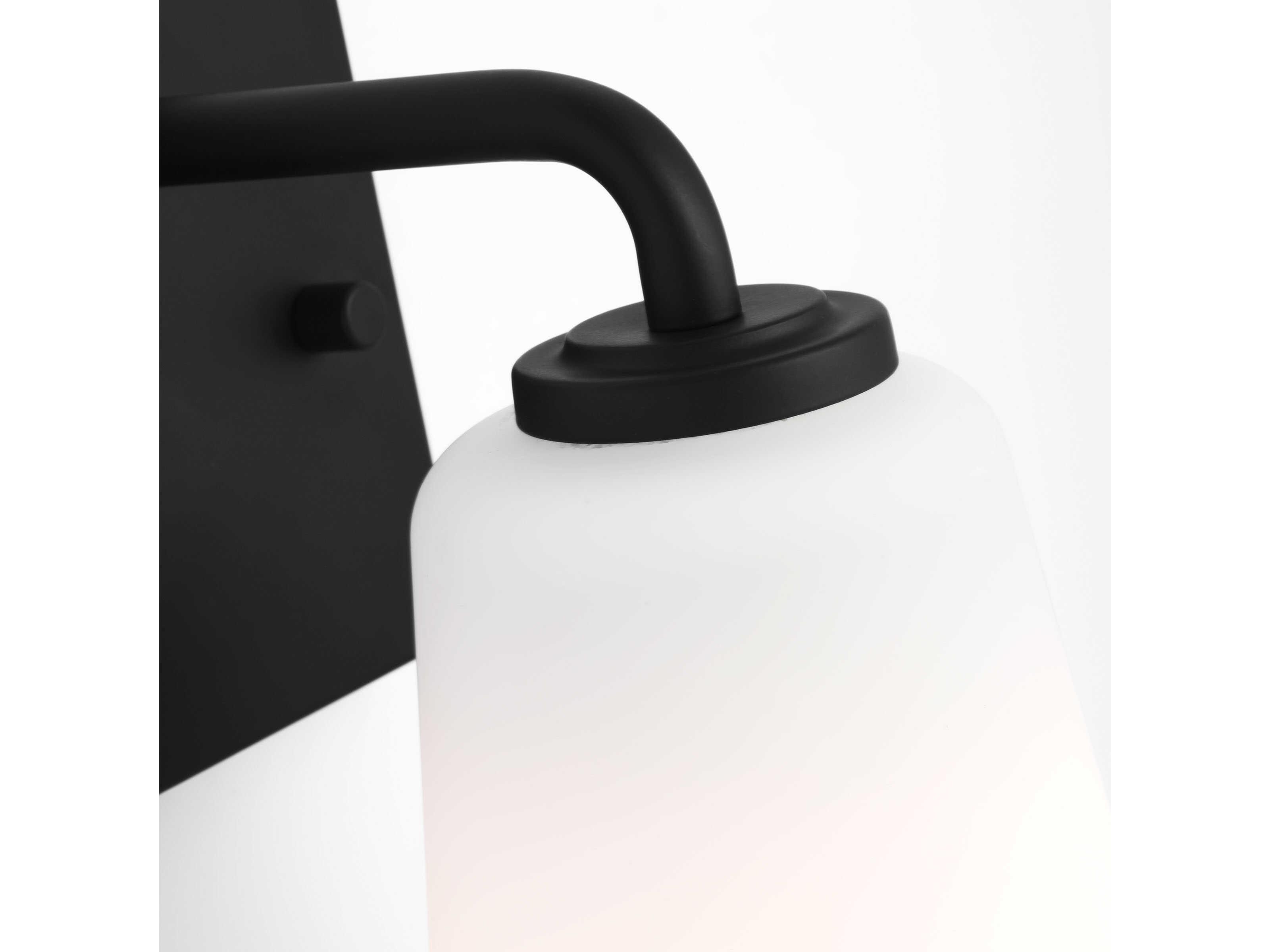 Generation Lighting Miles 1-Light Midnight Black Wall Sconce