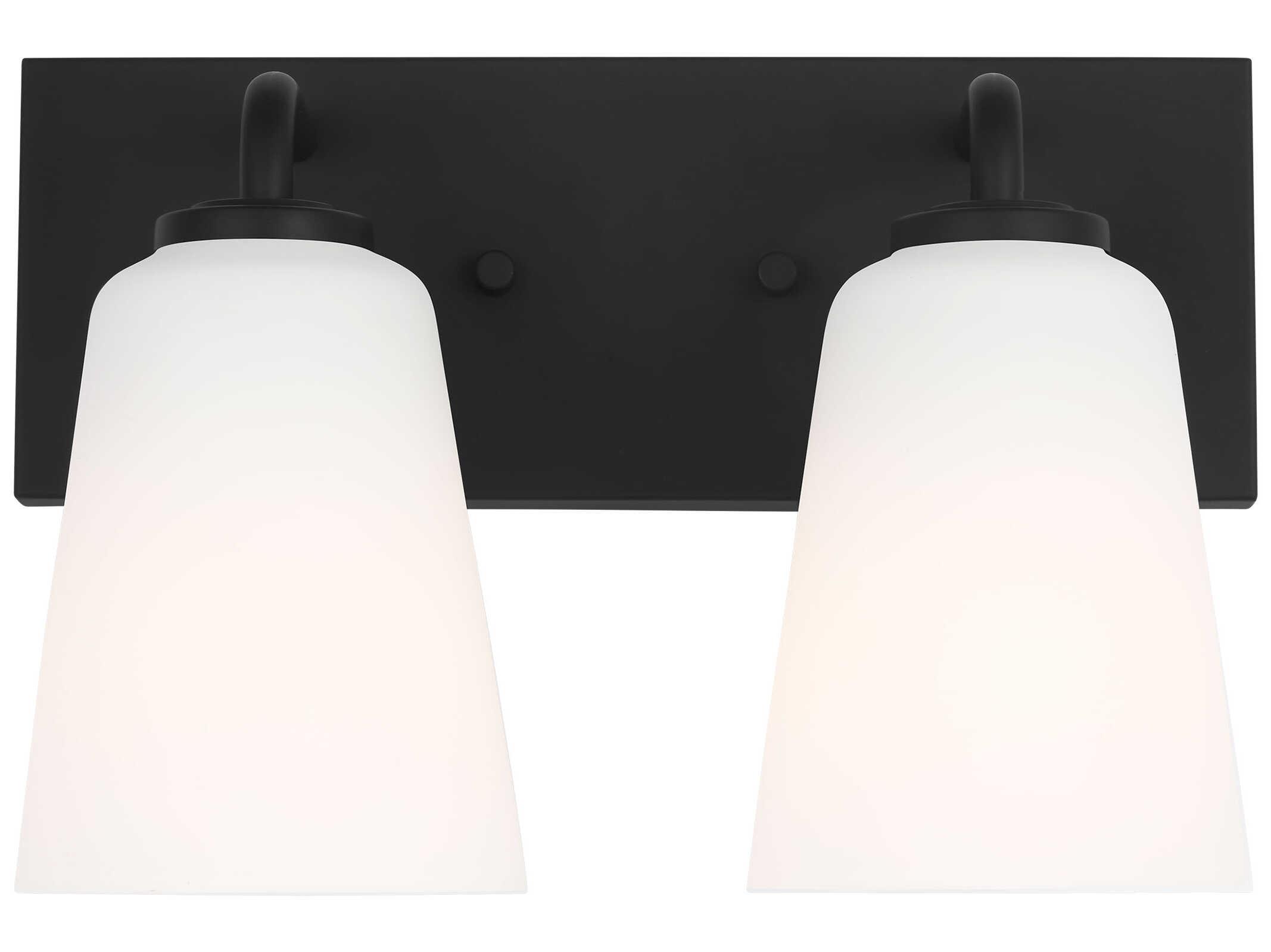 Generation Lighting Miles 2-Light Midnight Black Vanity Light