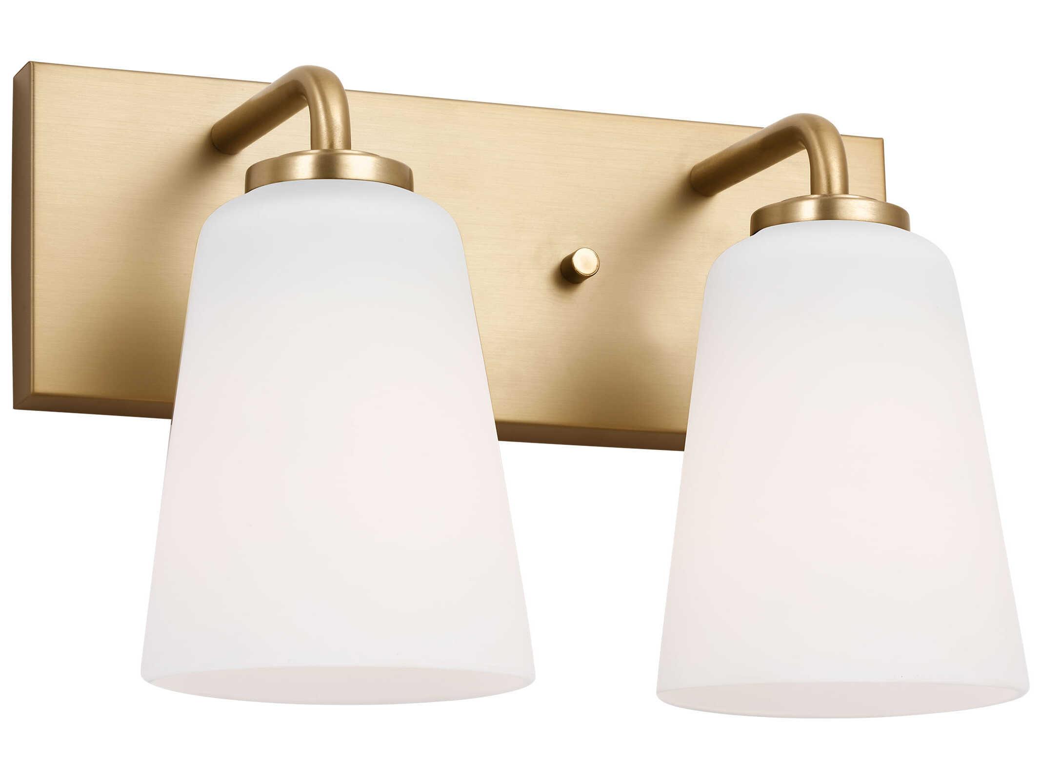 Generation Lighting Miles 2-Light Satin Brass Vanity Light