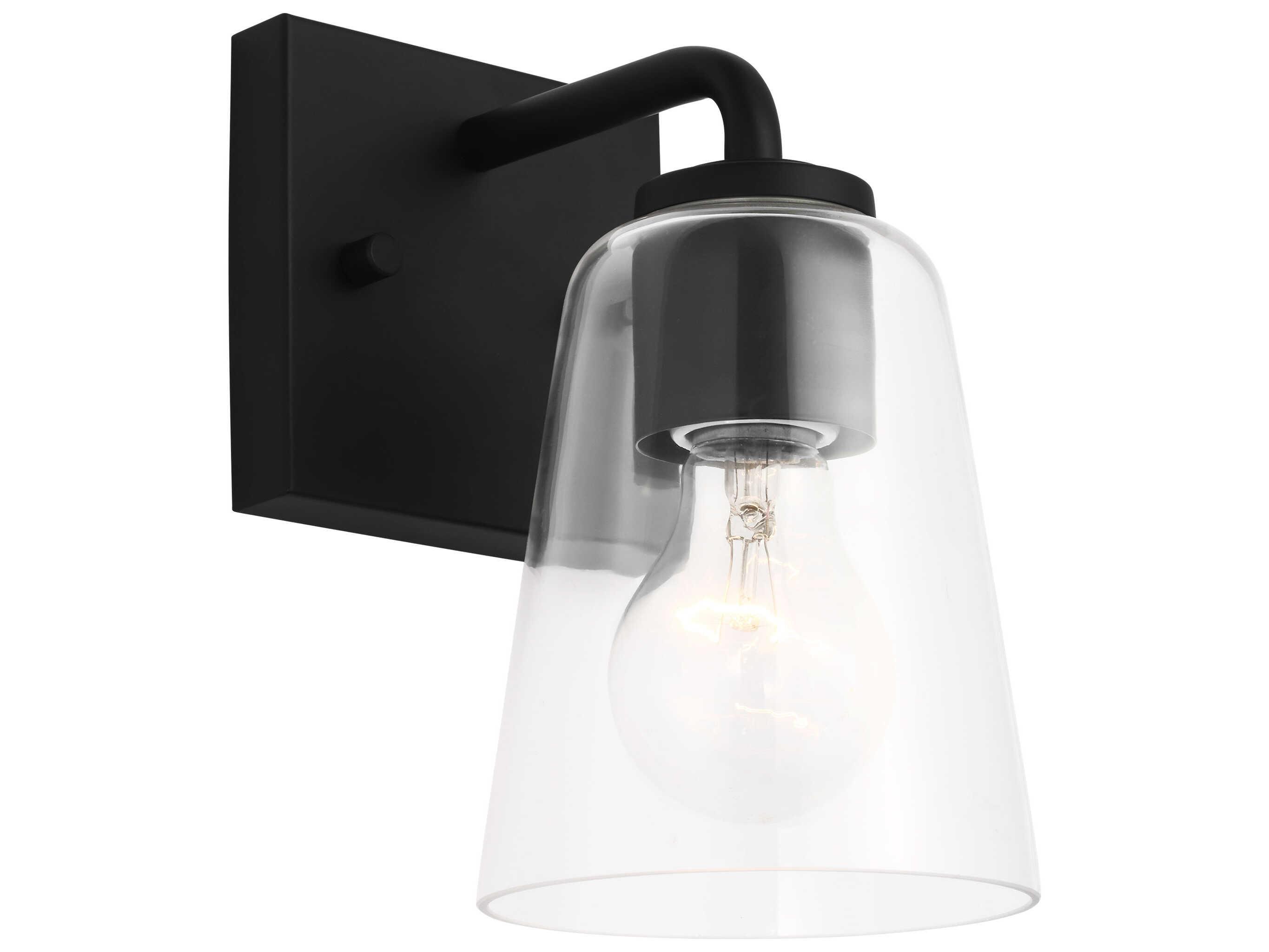 Generation Lighting Miles 1-Light Midnight Black Wall Sconce