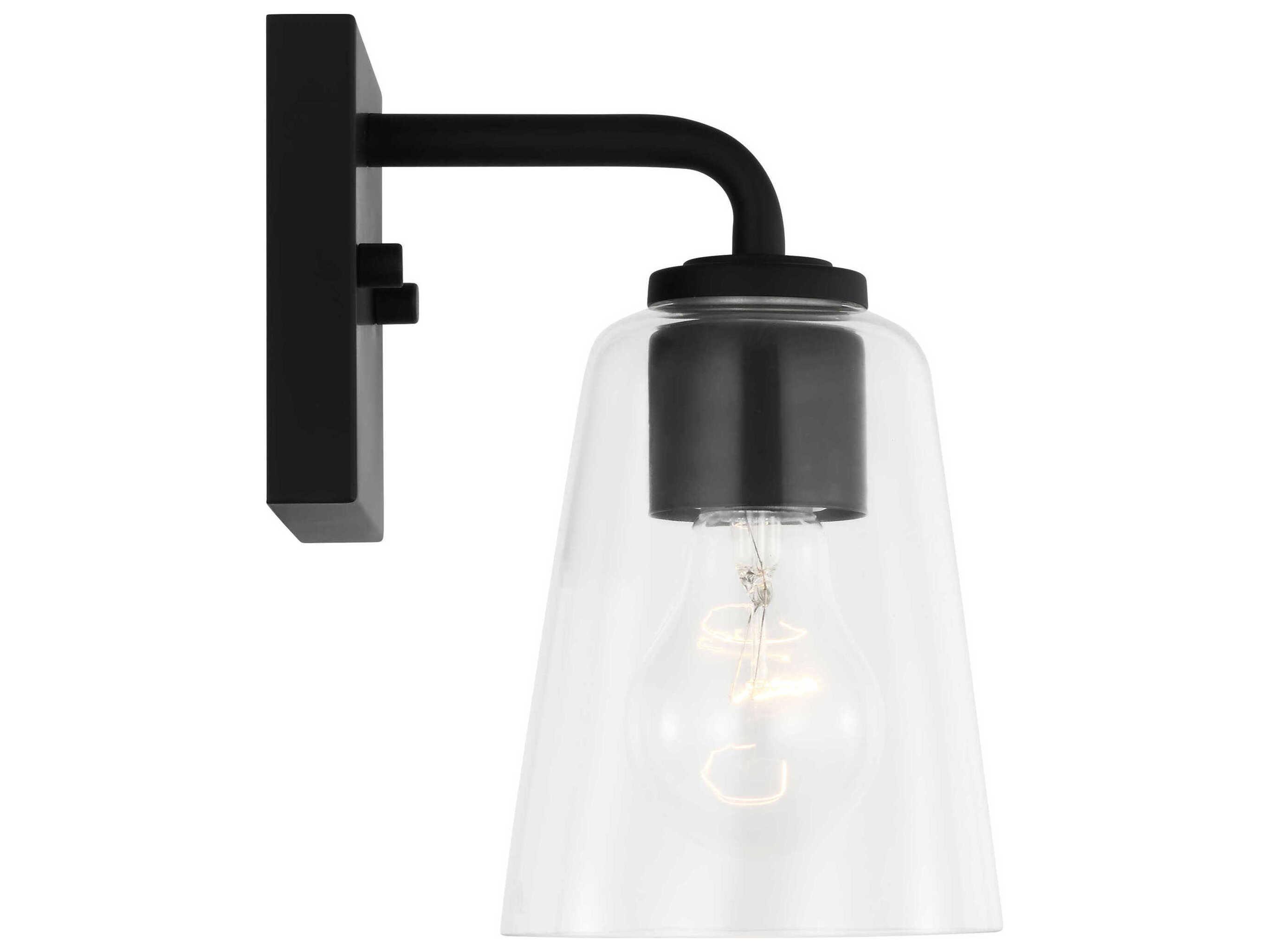 Generation Lighting Miles 1-Light Midnight Black Wall Sconce