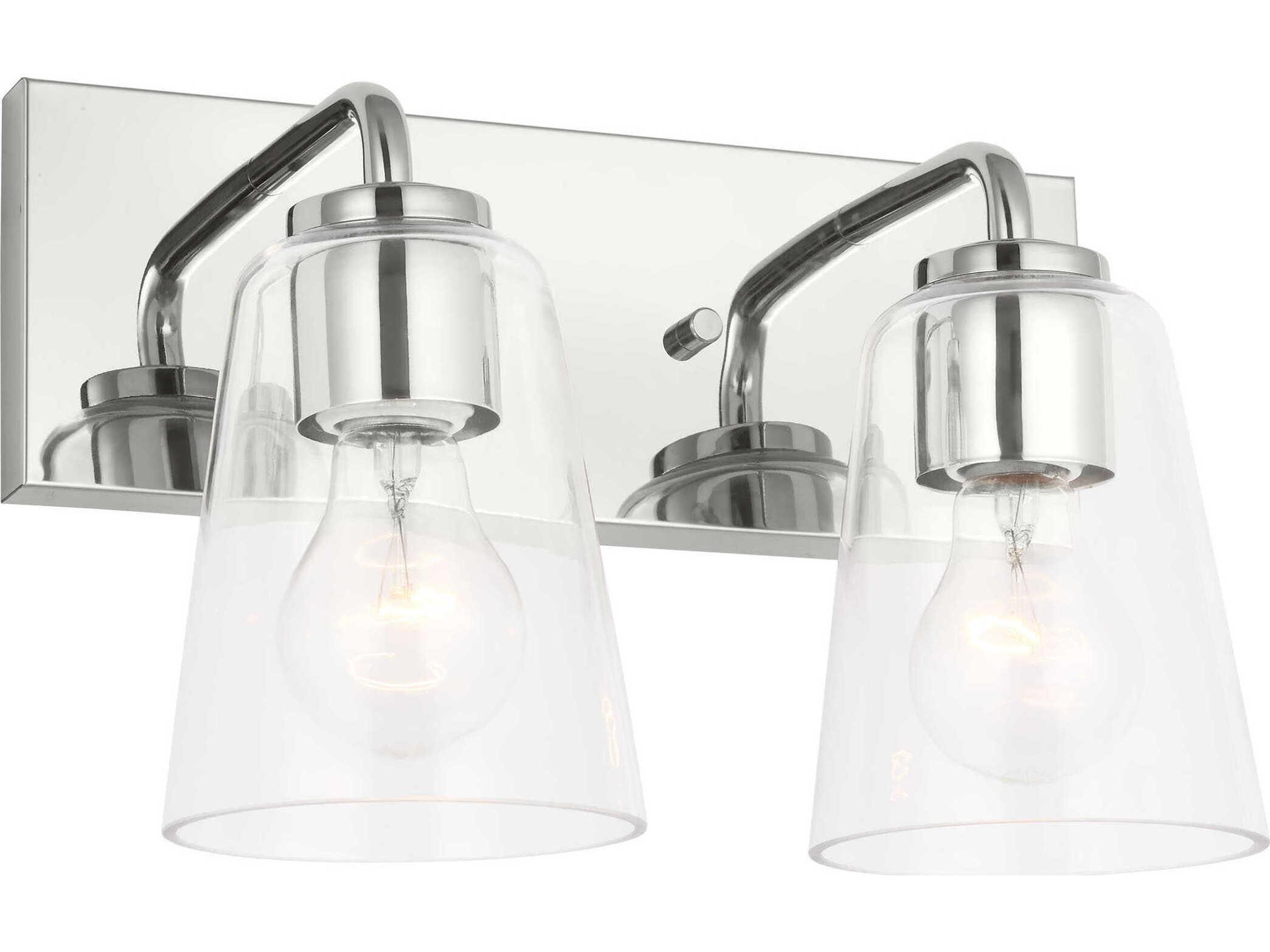 Generation Lighting Miles 2-Light Chrome Nickel Vanity Light