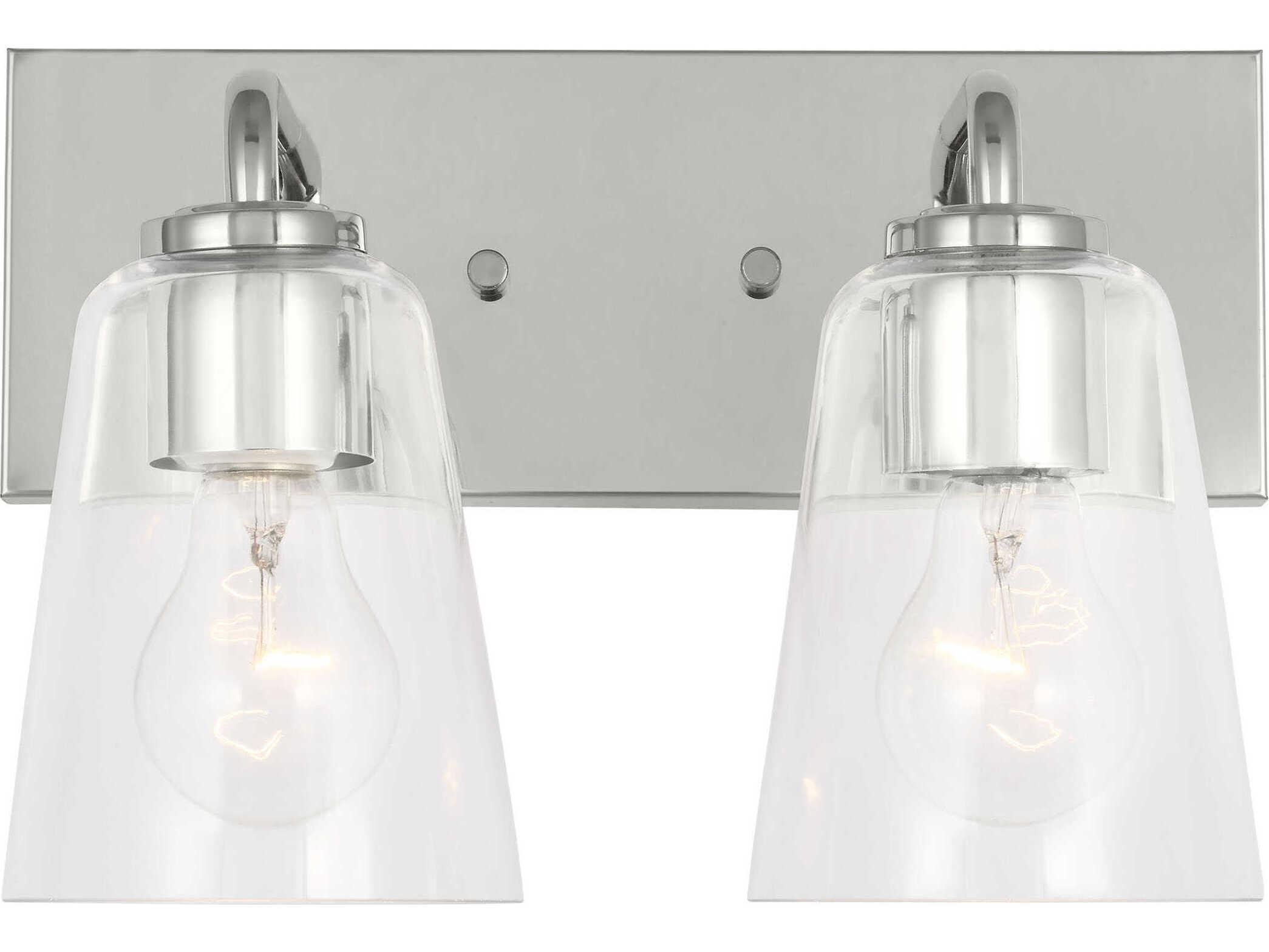 Generation Lighting Miles 2-Light Chrome Nickel Vanity Light