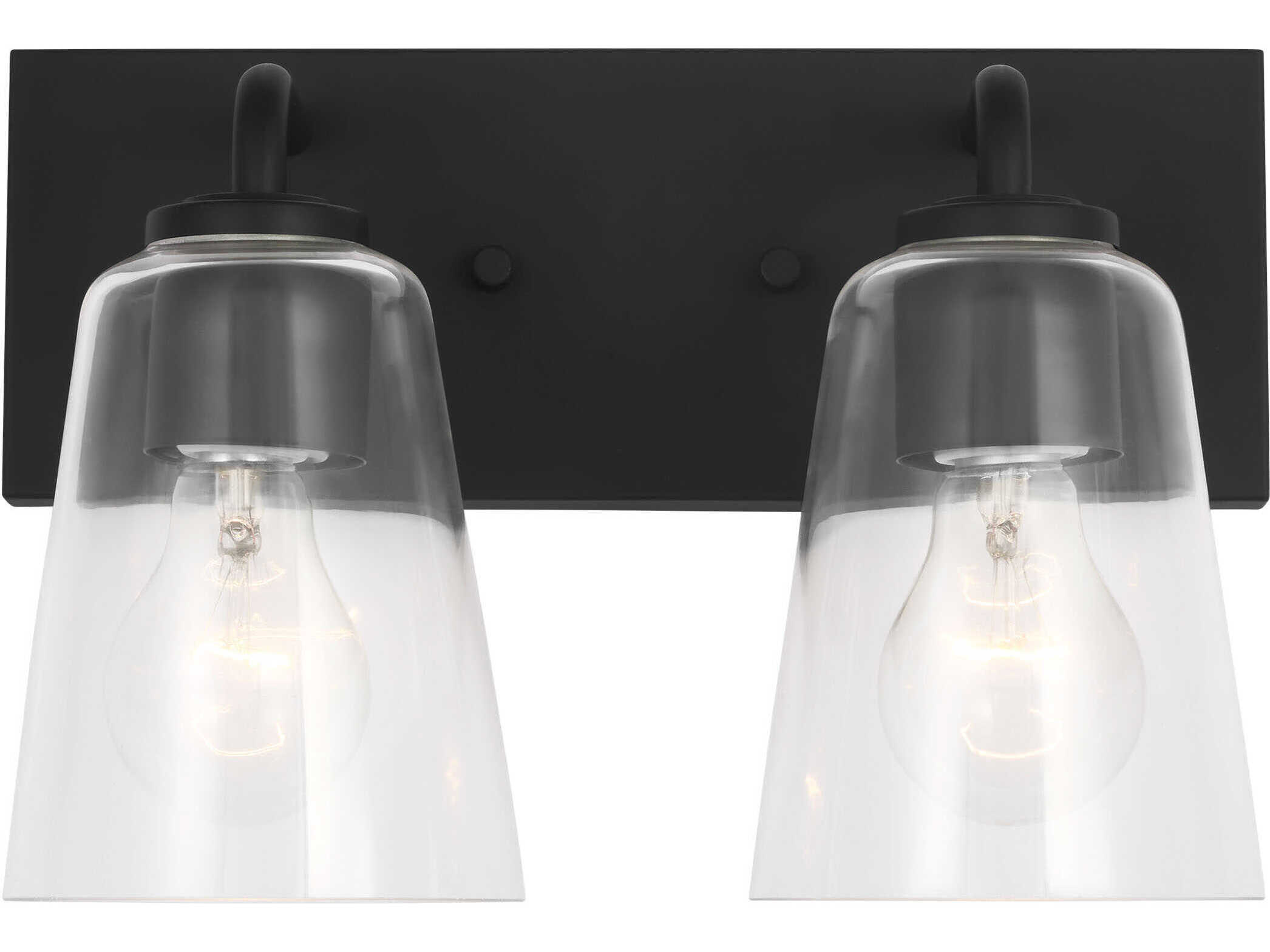 Generation Lighting Miles 2-Light Midnight Black Vanity Light