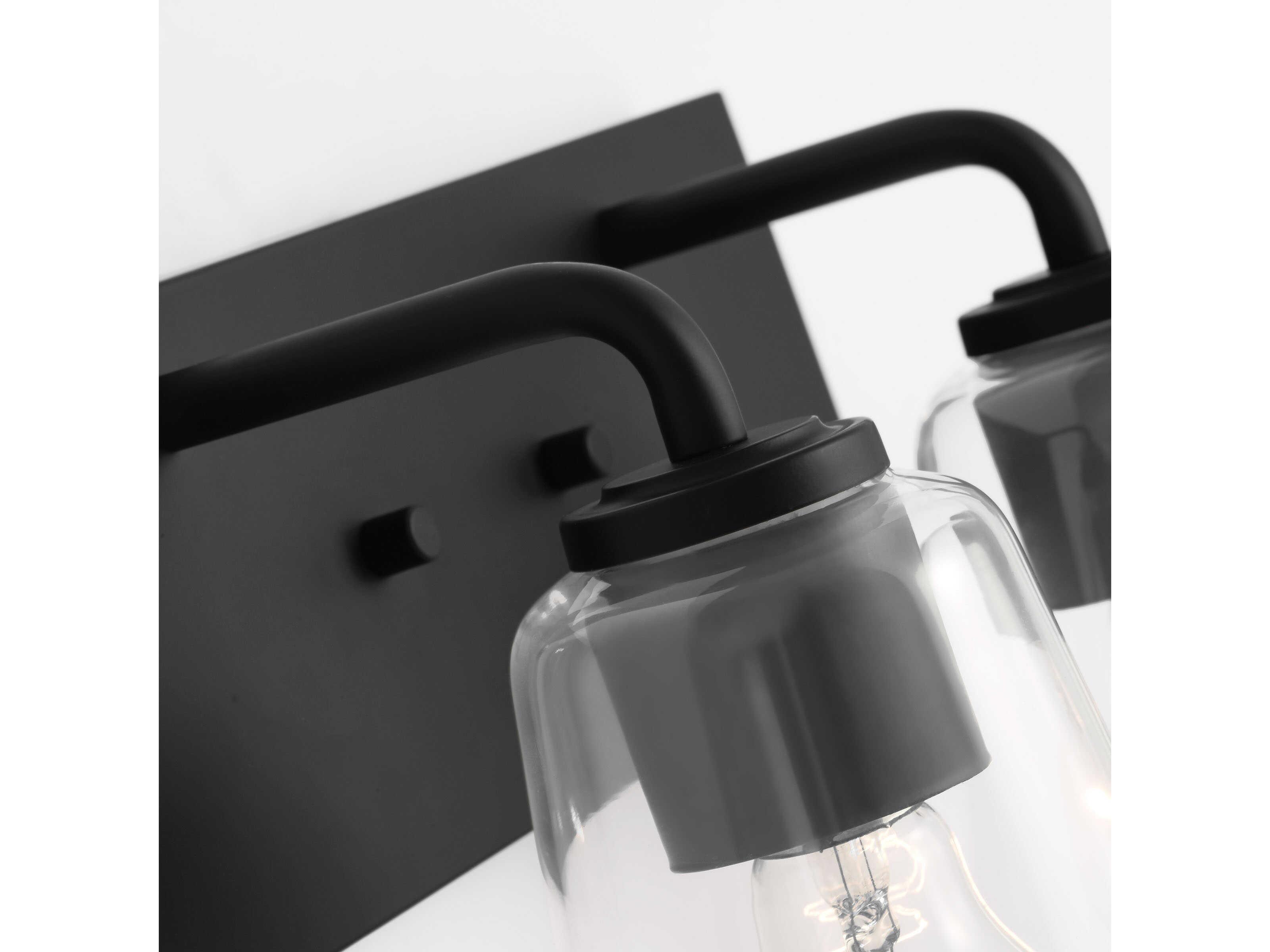 Generation Lighting Miles 2-Light Midnight Black Vanity Light