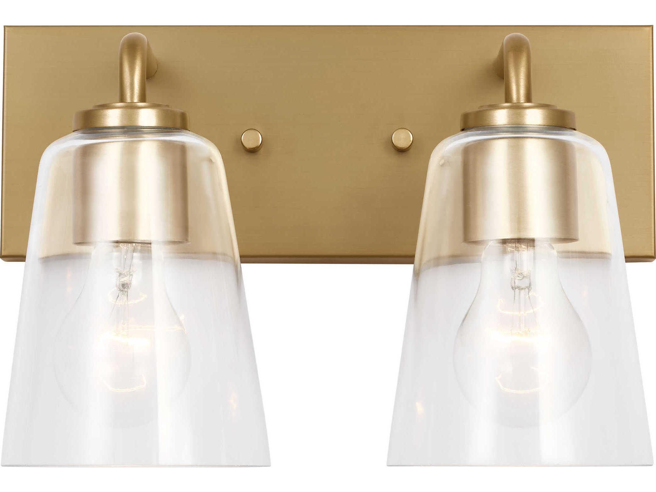 Generation Lighting Miles 2-Light Satin Brass Vanity Light