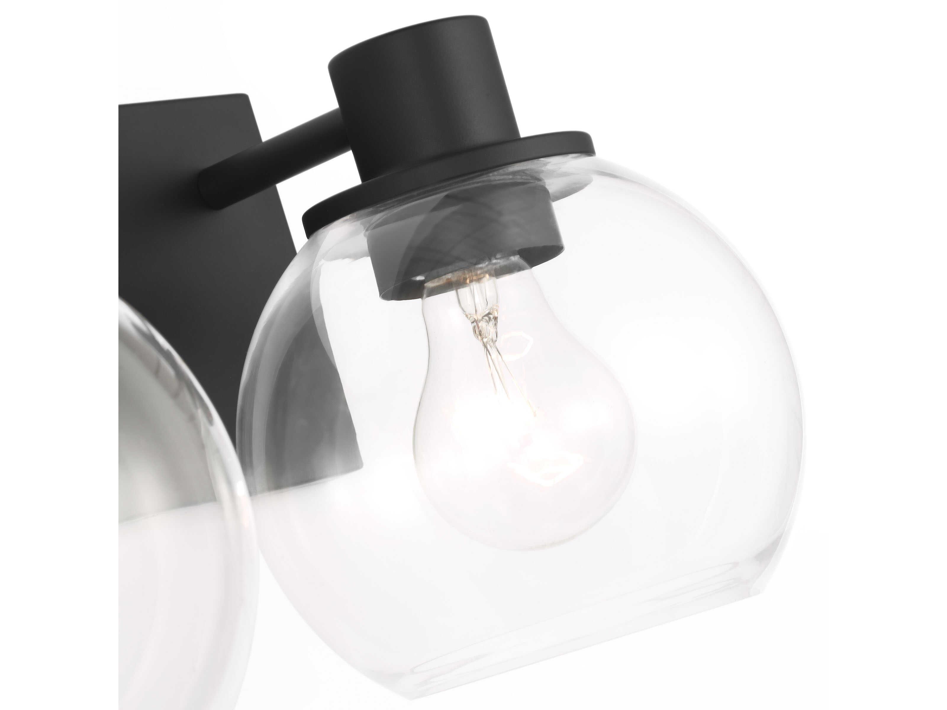 Generation Lighting Rito 2-Light Midnight Black Vanity Light