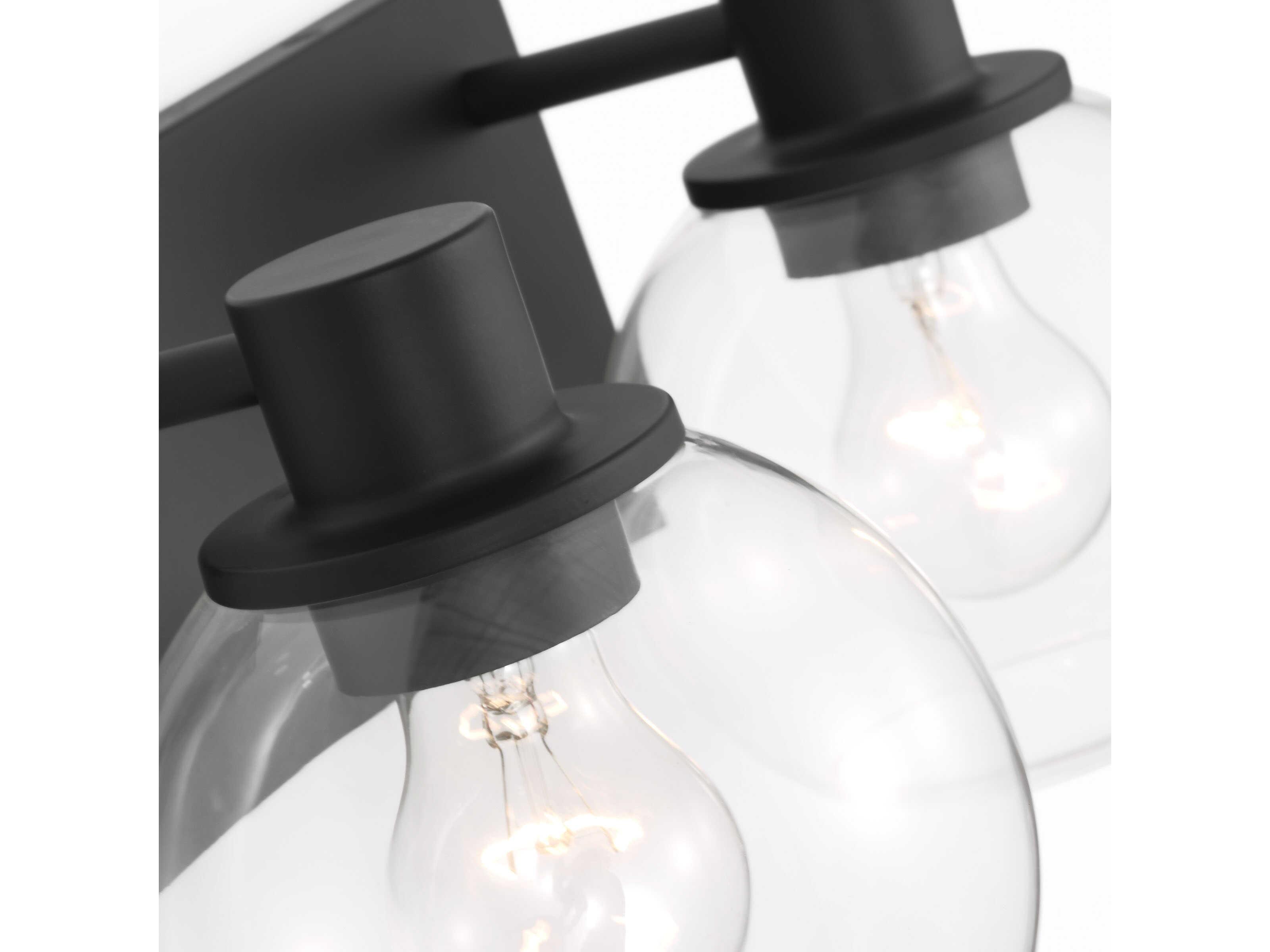 Generation Lighting Rito 2-Light Midnight Black Vanity Light