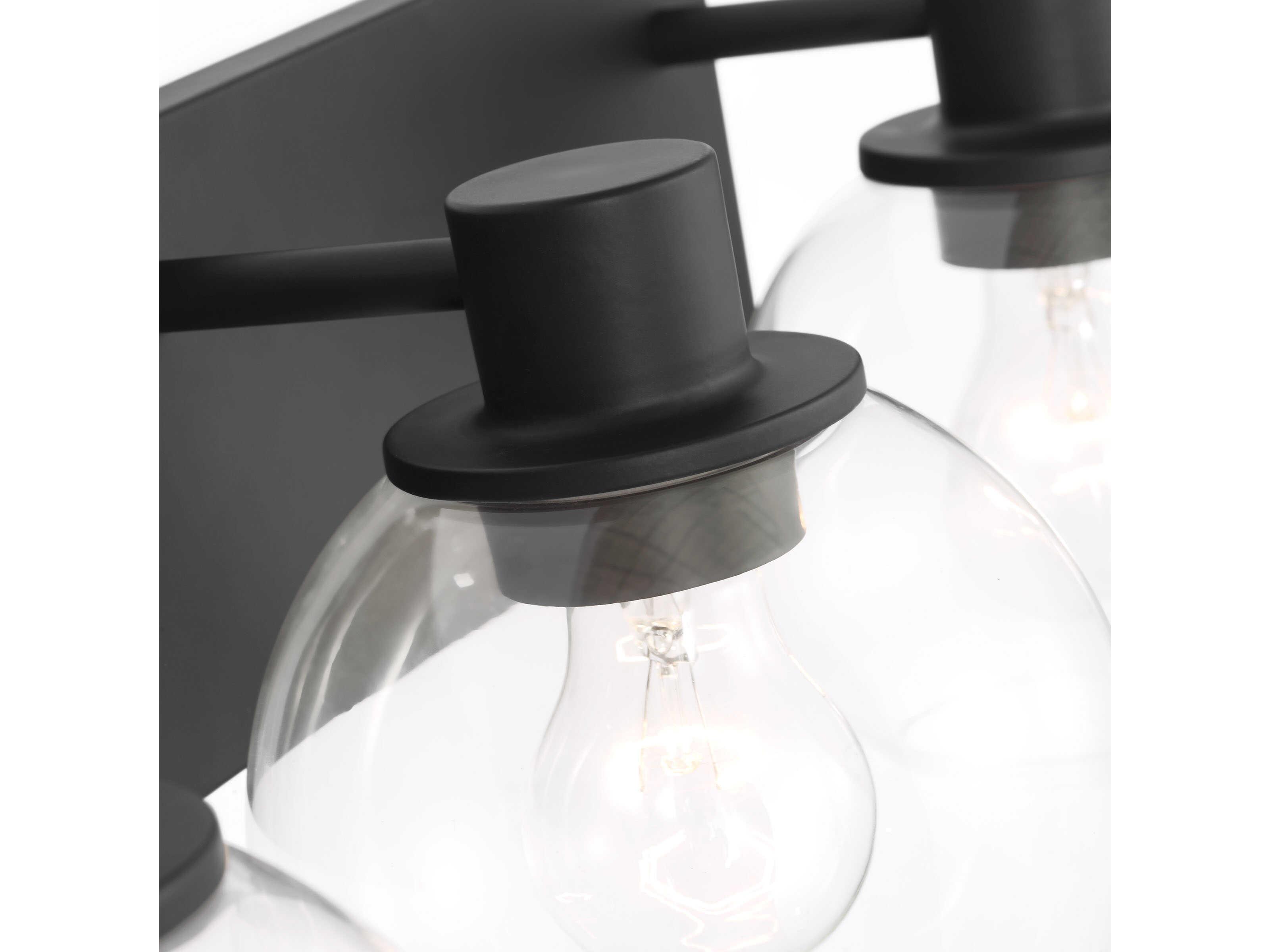 Generation Lighting Rito 3-Light Midnight Black Vanity Light