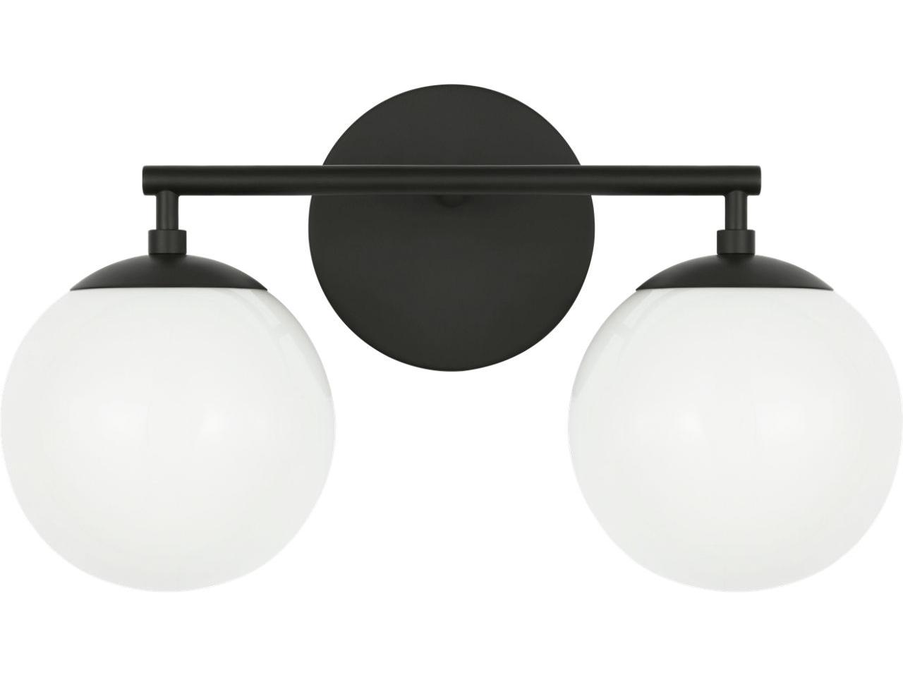 Generation Lighting Nube 2-Light Midnight Black Vanity Light