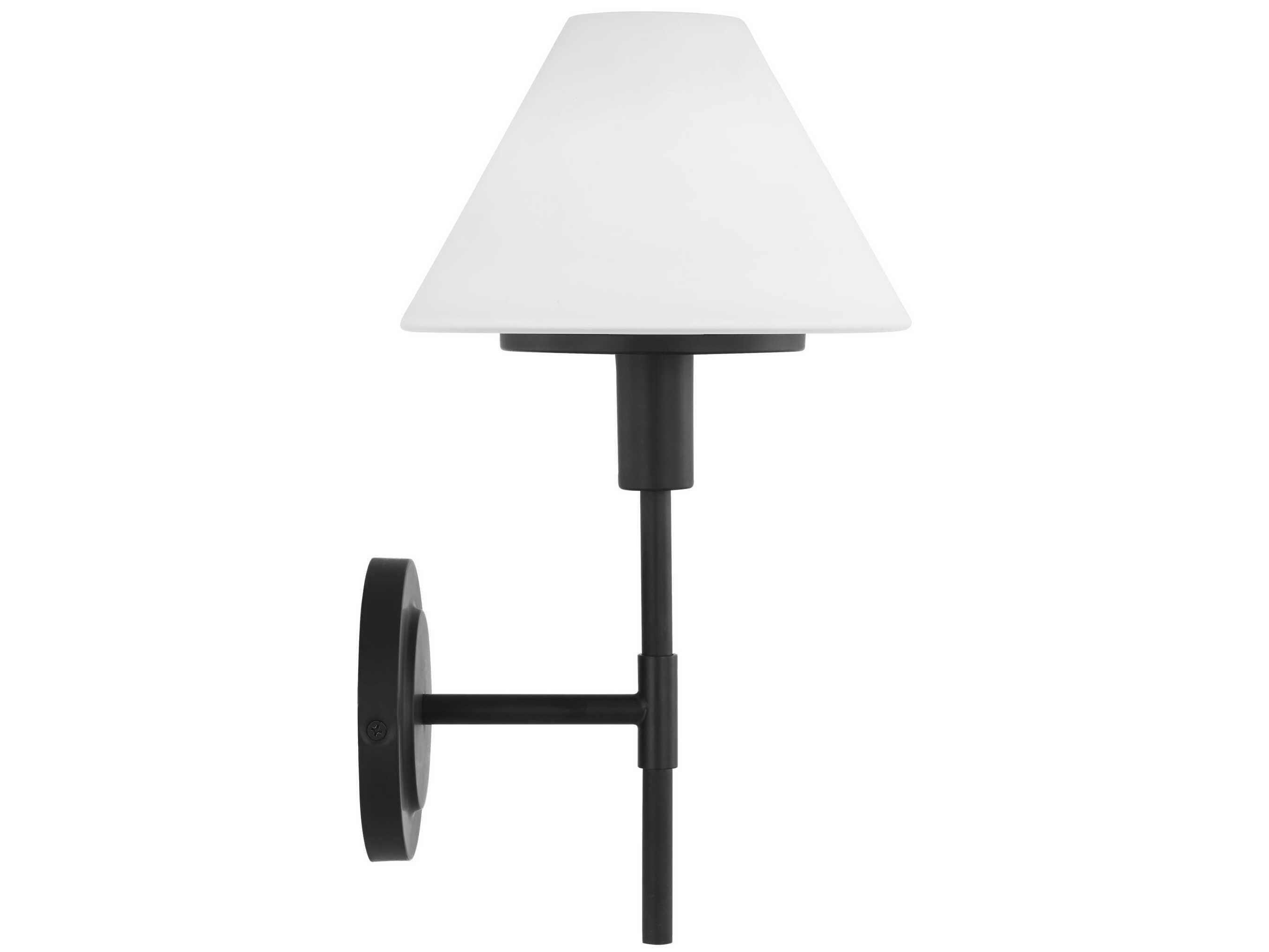 Generation Lighting Mendota 1-Light Midnight Black Wall Sconce