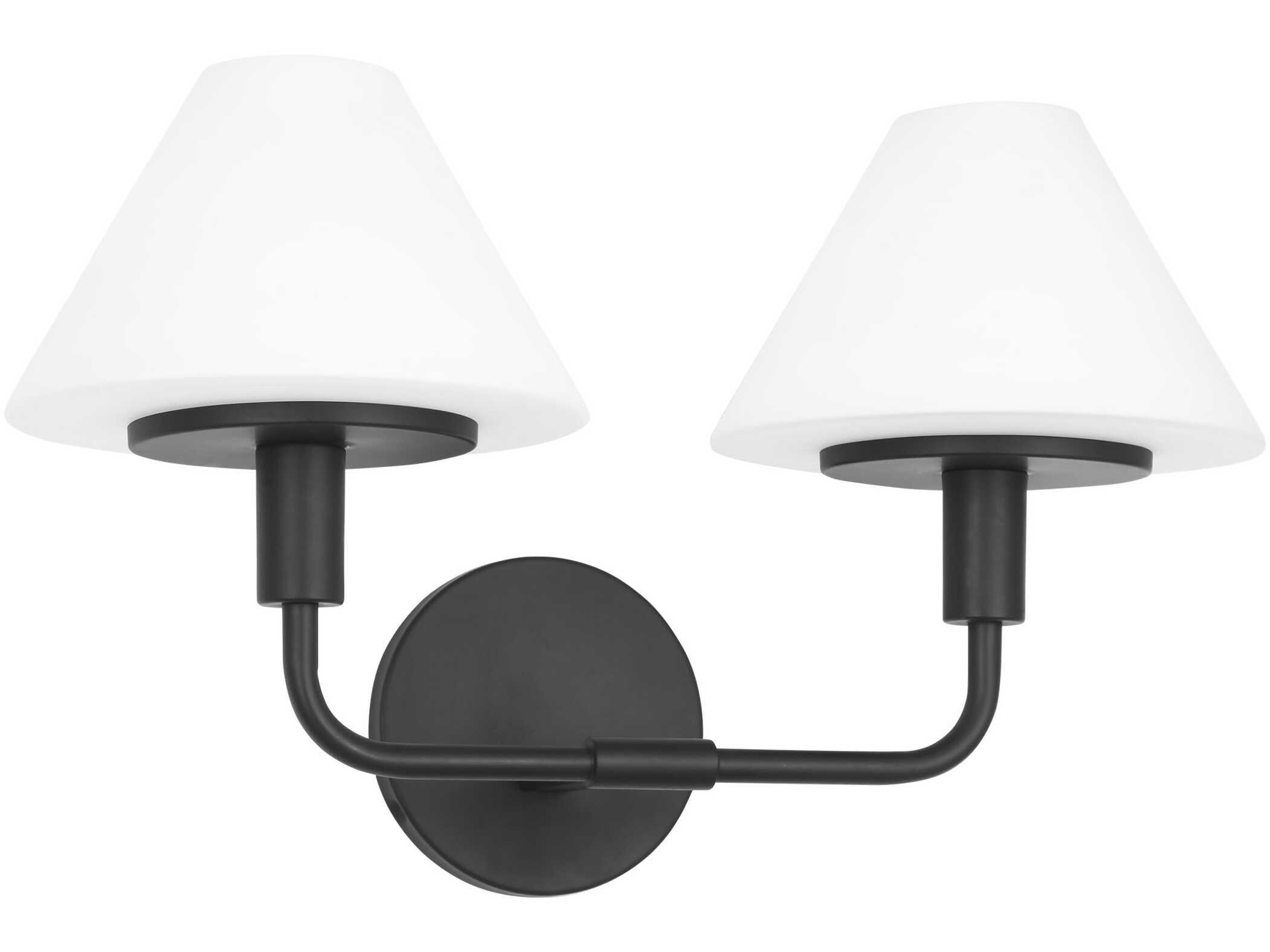 Generation Lighting Mendota 2-Light Midnight Black Wall Sconce
