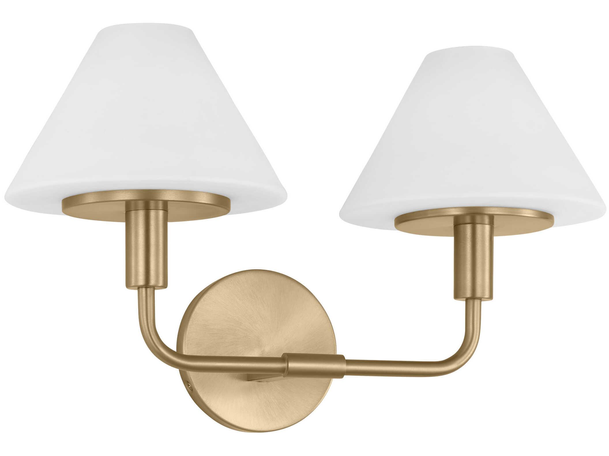 Generation Lighting Mendota 2-Light Satin Brass Vanity Light