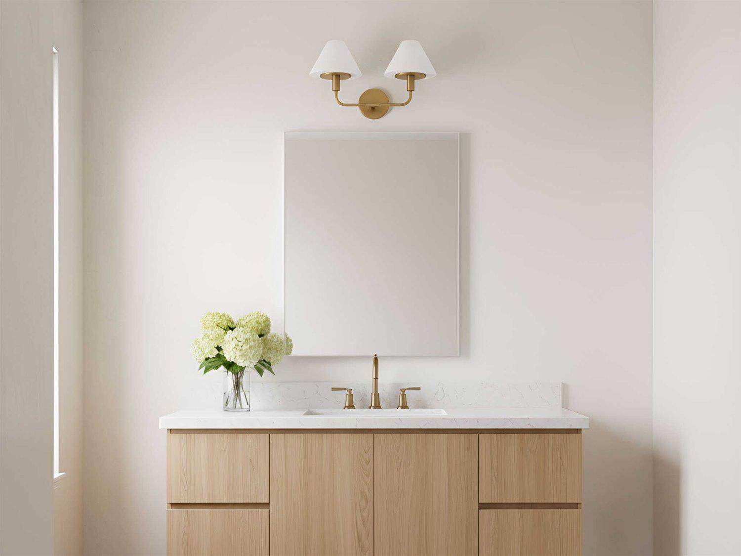 Generation Lighting Mendota 2-Light Satin Brass Vanity Light