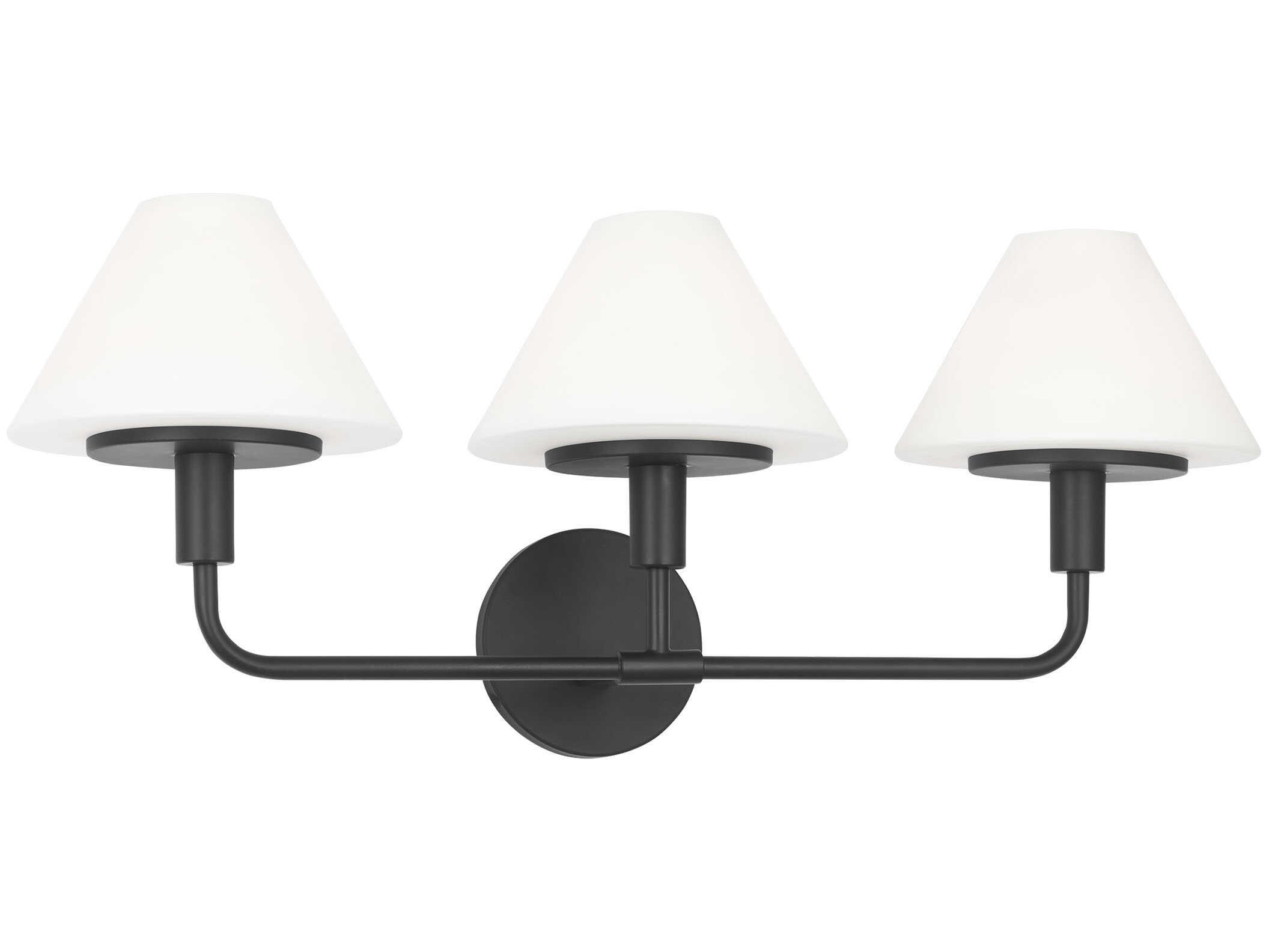 Generation Lighting Mendota 3-Light Midnight Black Vanity Light