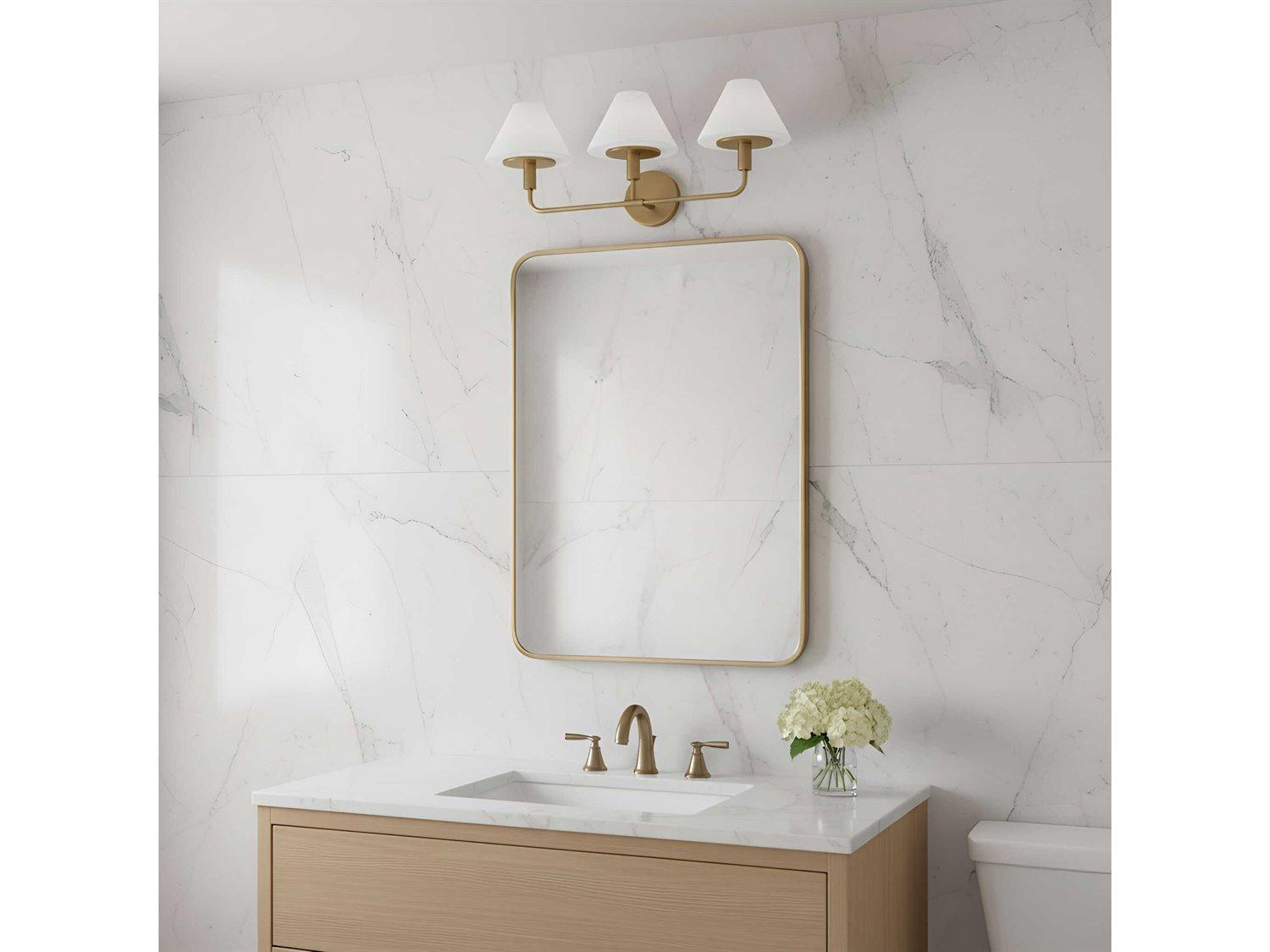 Generation Lighting Mendota 3-Light Satin Brass Vanity Light