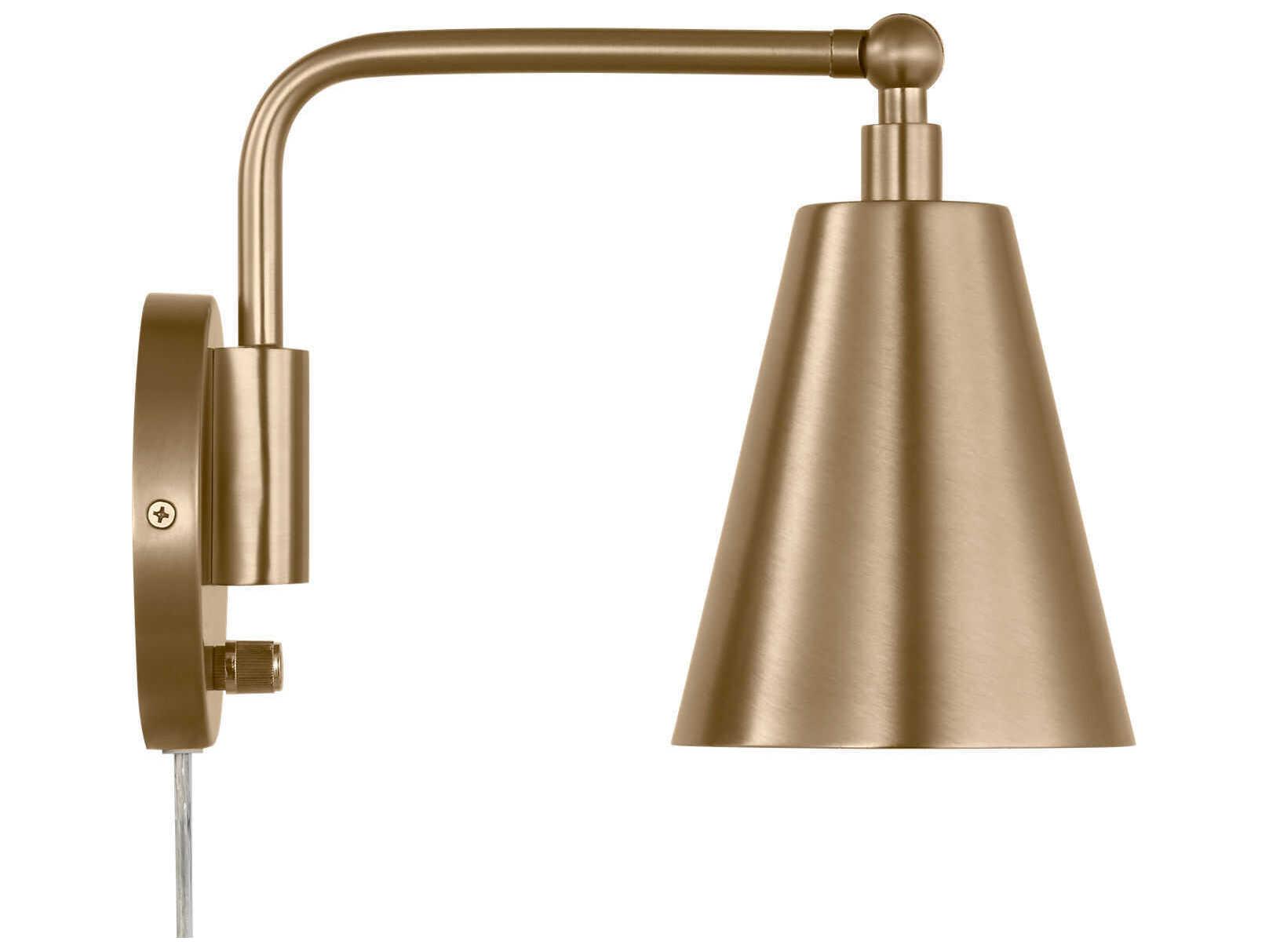Generation Lighting Drae 1-Light Satin Brass Swing Wall Sconce