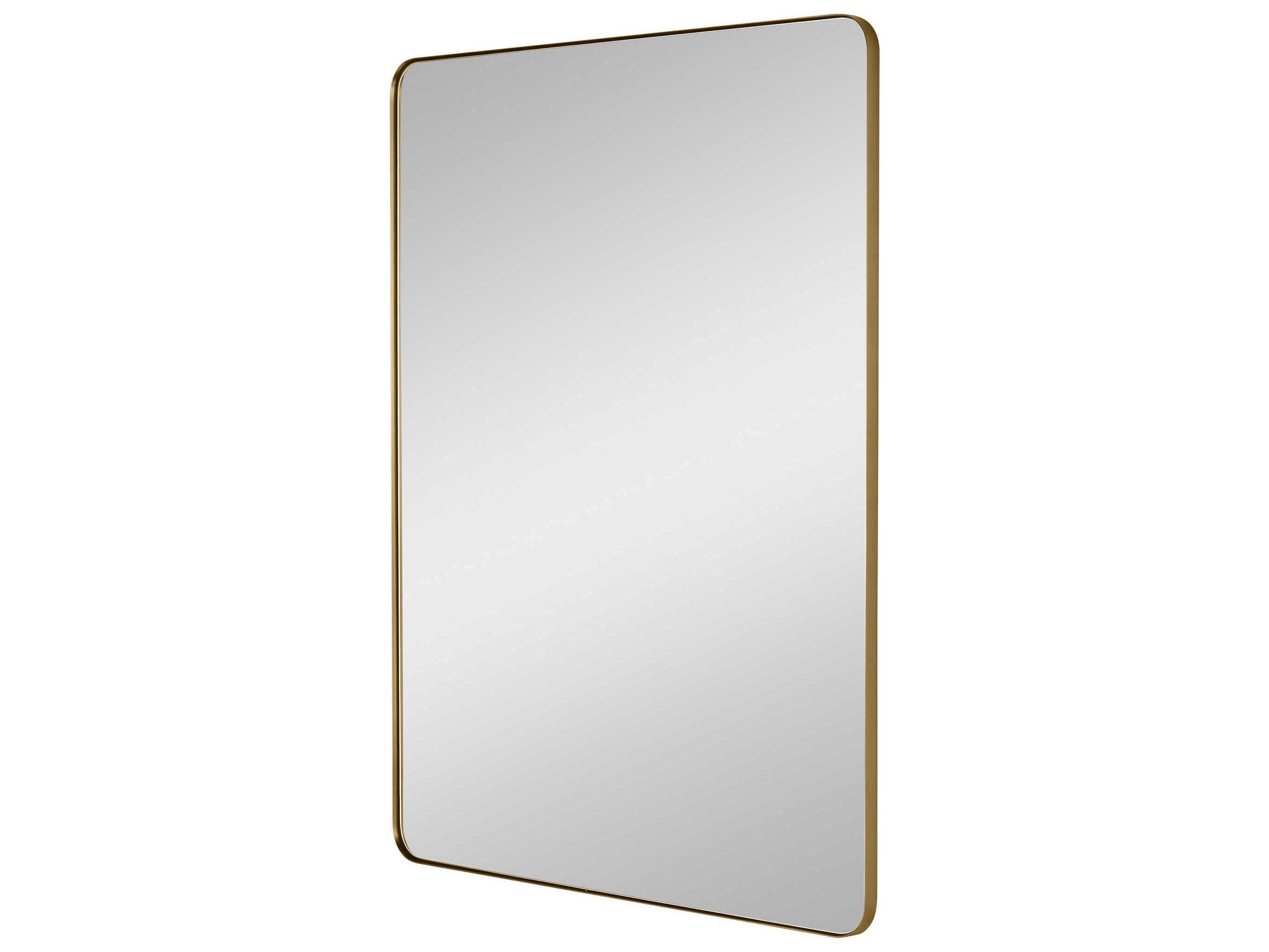 Generation Lighting Planer Burnished Brass Rectangular Wall Mirror