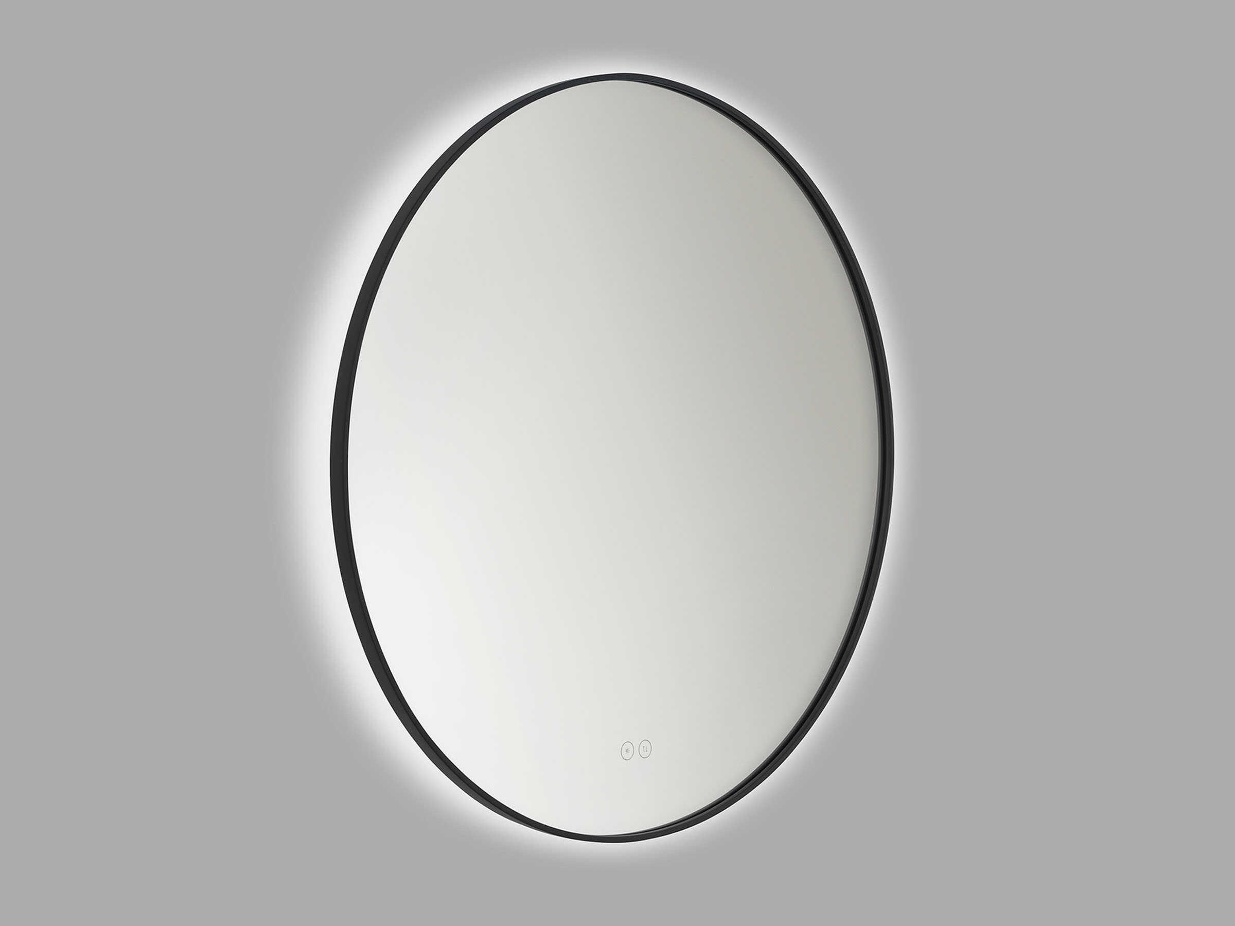 Generation Lighting Cadre Midnight Black Round Wall Mirror